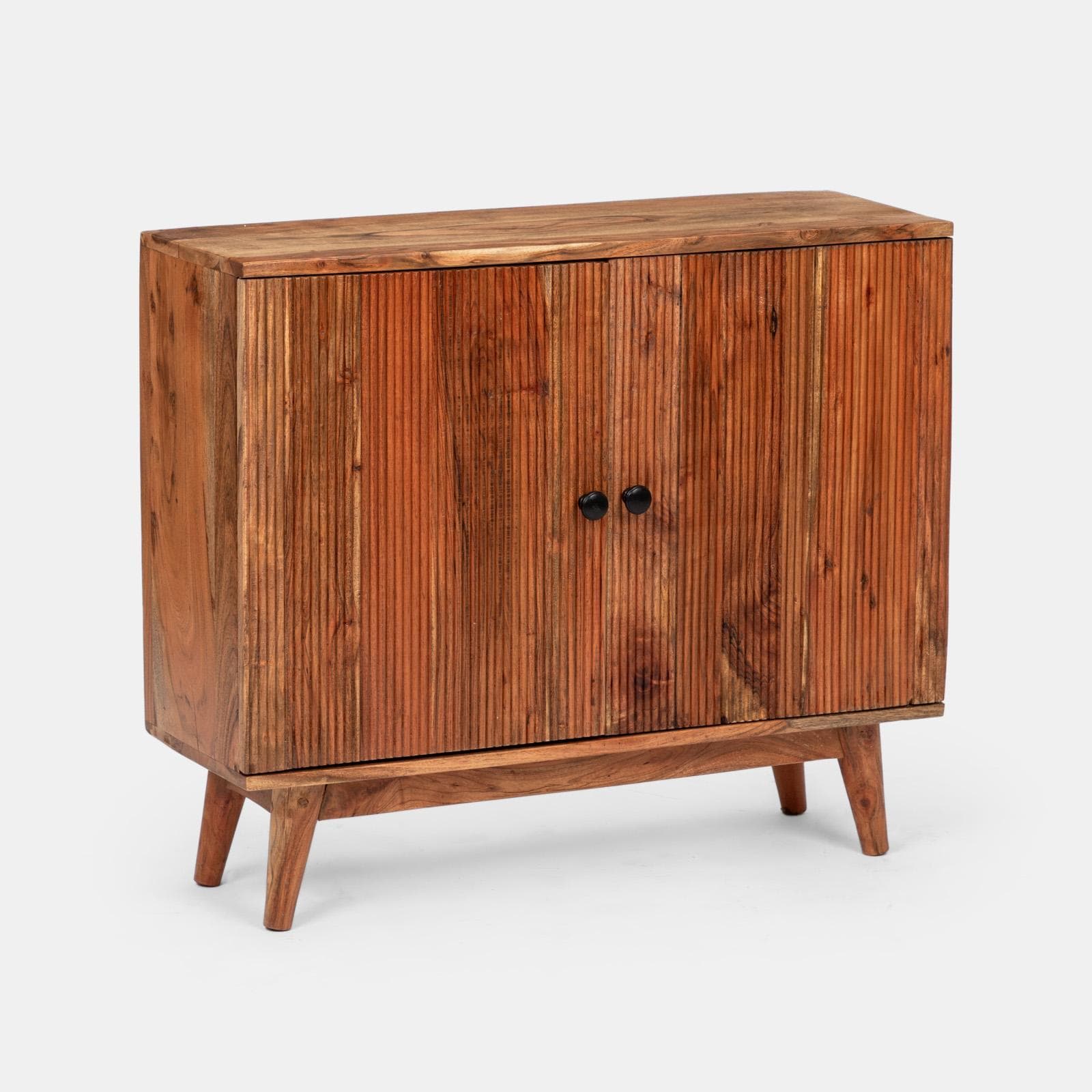 Madia 88x30 cm in legno di acacia cannettato con due ante - Reed