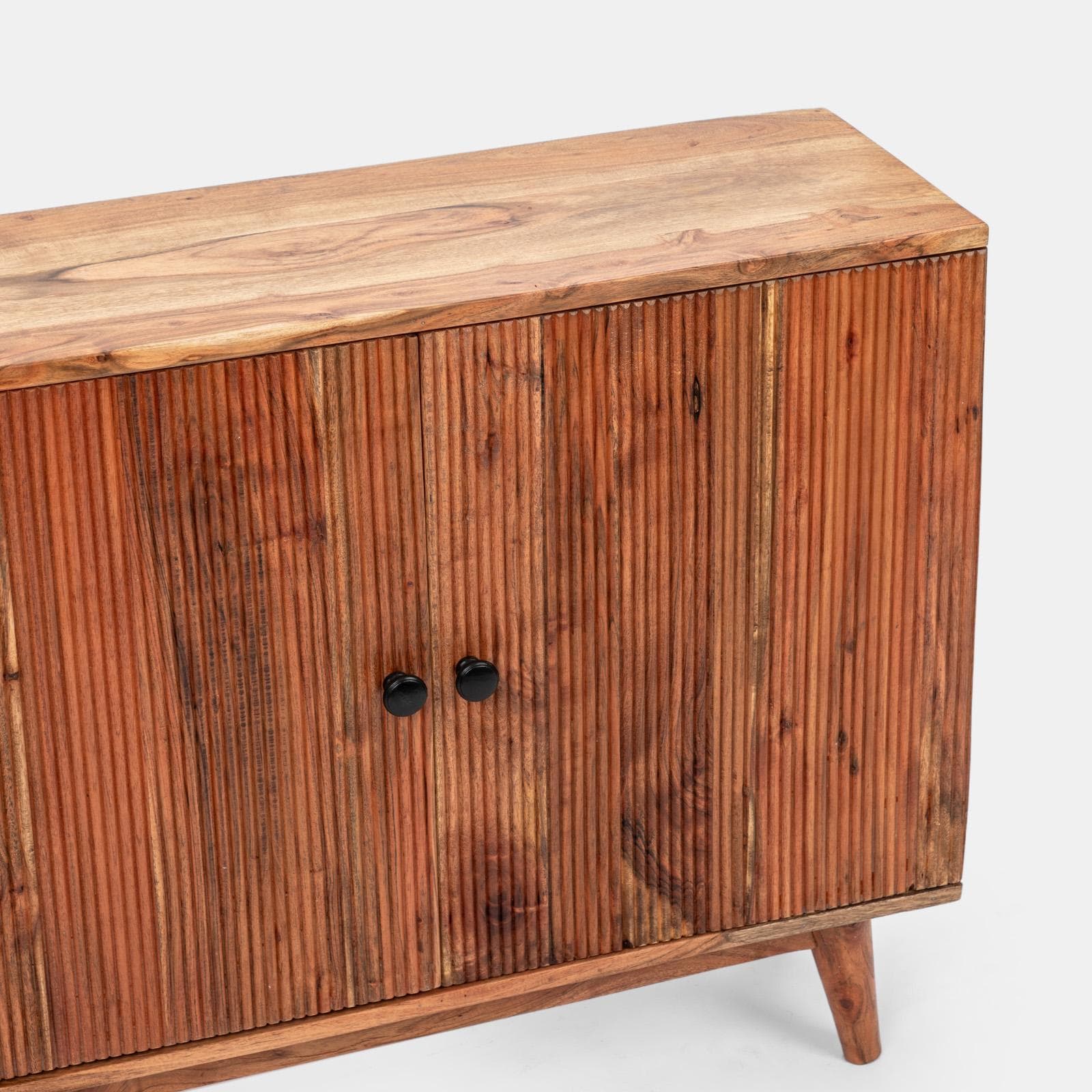 Madia 88x30 cm in legno di acacia cannettato con due ante - Reed