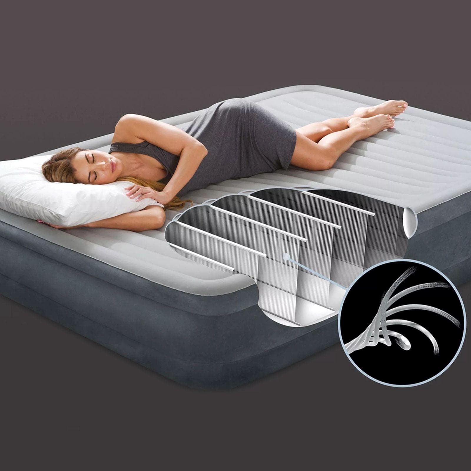 Materasso autogonfiante matrimoniale 137x190 cm struttura Fiber Tech con supporti lombari - Beam