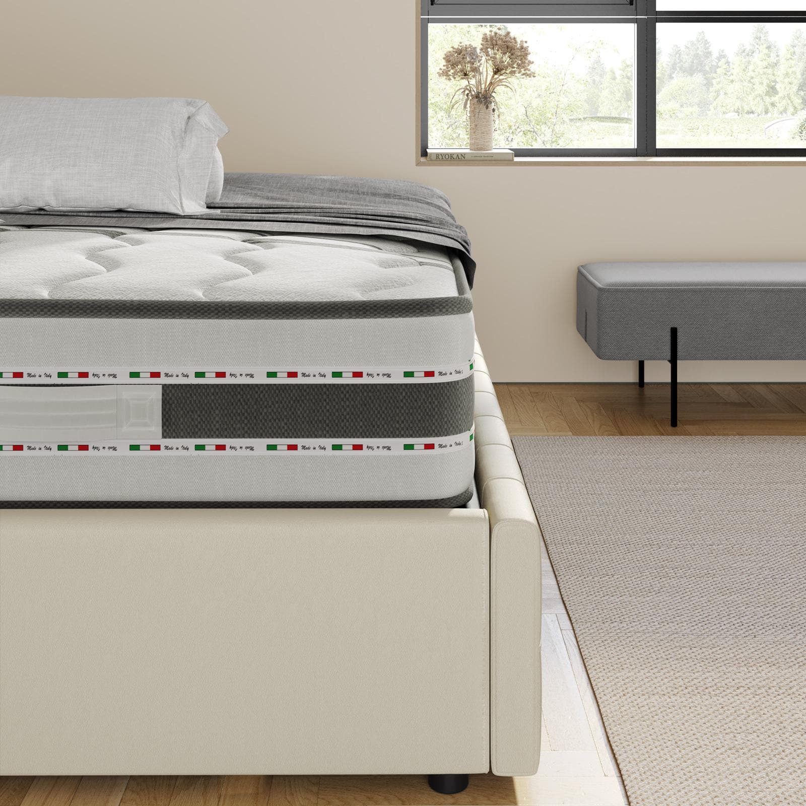 Materasso matrimoniale a molle 160x200 cm antibatterico h 25 cm - Memory Spring
