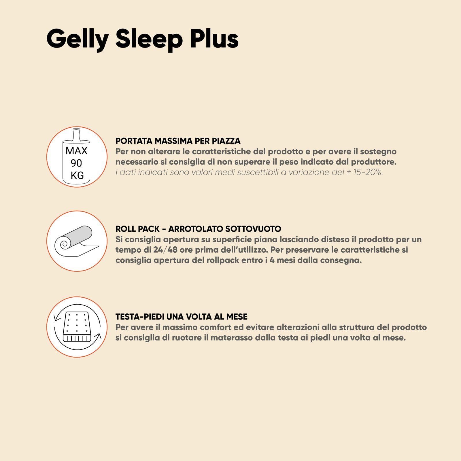 Materasso singolo sfoderabile 90x200 cm in Memory Gelly System con trattamento antiacaro h 26 cm - Gelly Sleep Plus
