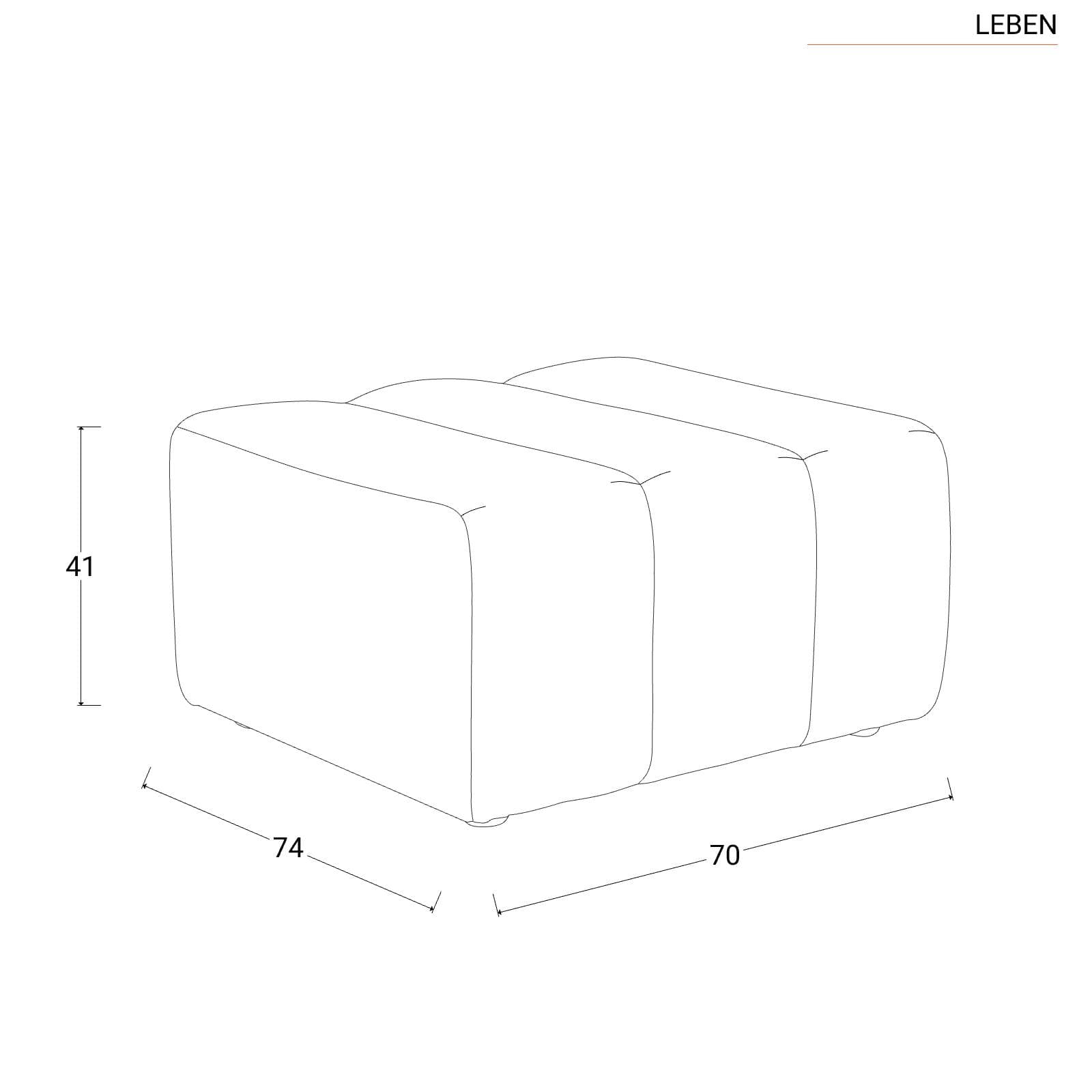 Maxi pouf 70x74 cm in tessuto giallo ocra - Leben