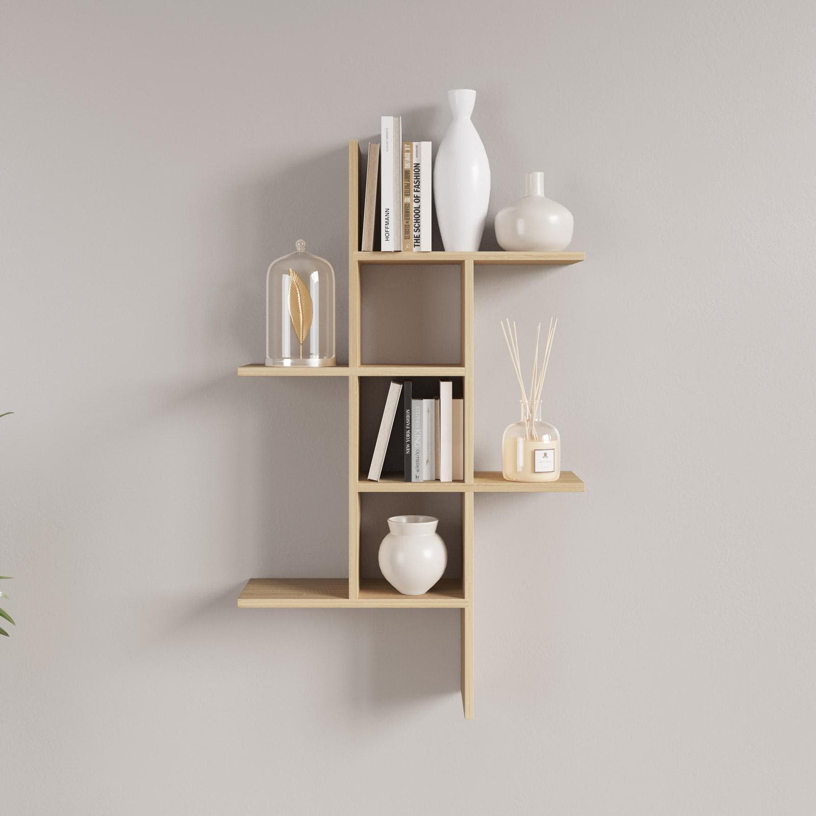 Mensola decorativa 100x18 cm in legno rovere - Tetris