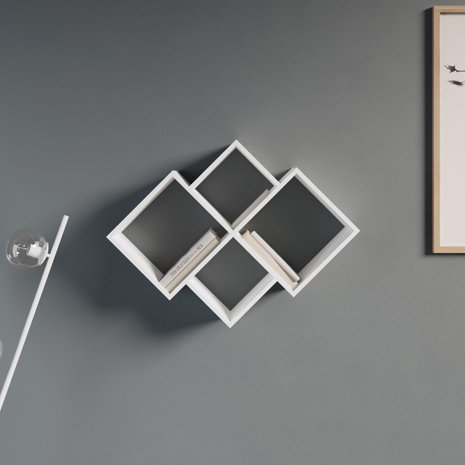 Mensola reversibile 70x70 cm in legno bianco - Kantiko