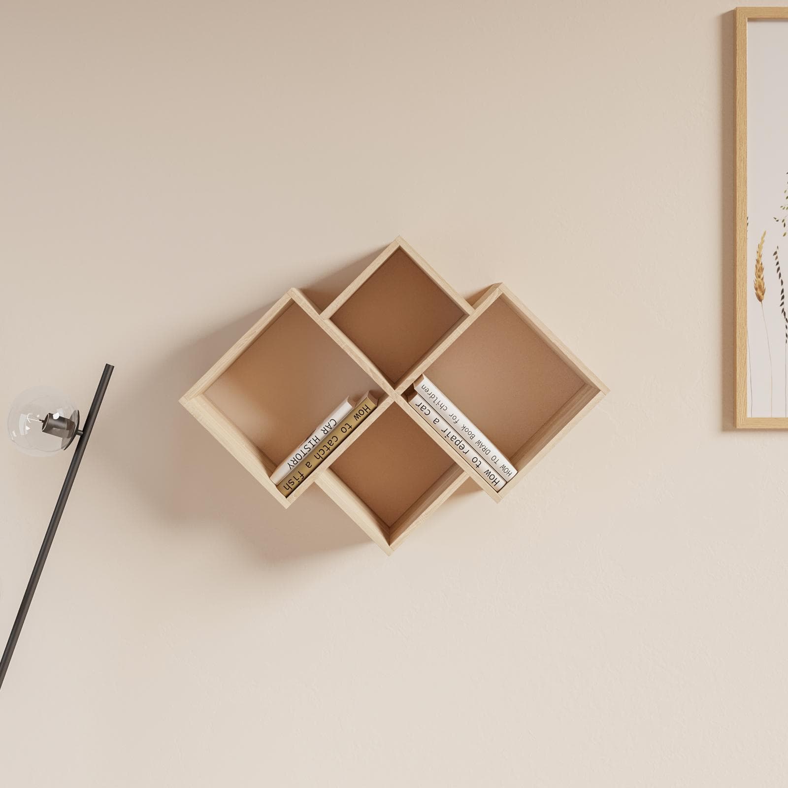 Mensola reversibile 70x70 cm in legno rovere - Kantiko