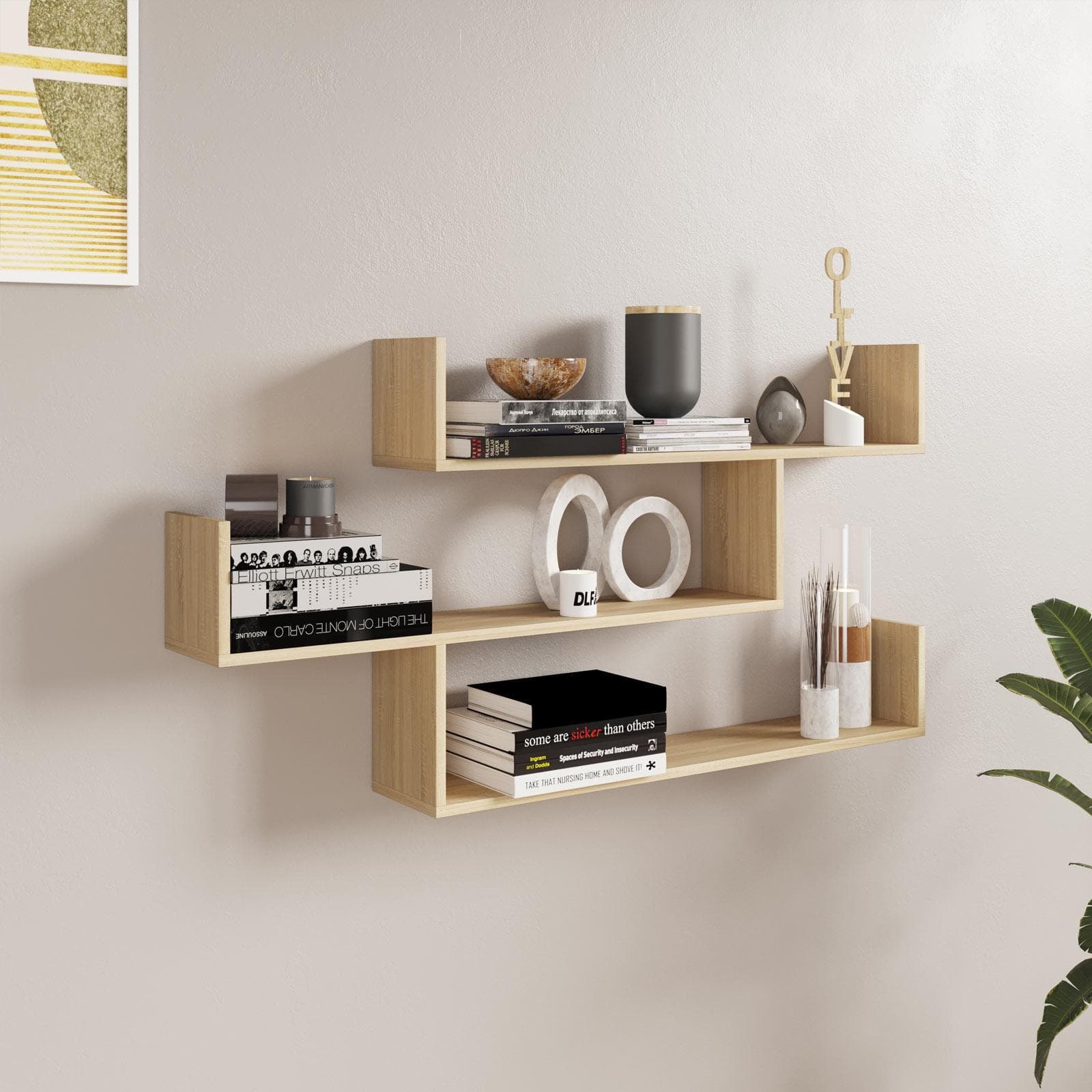 Mensola 120x18 cm in legno rovere - Tetris