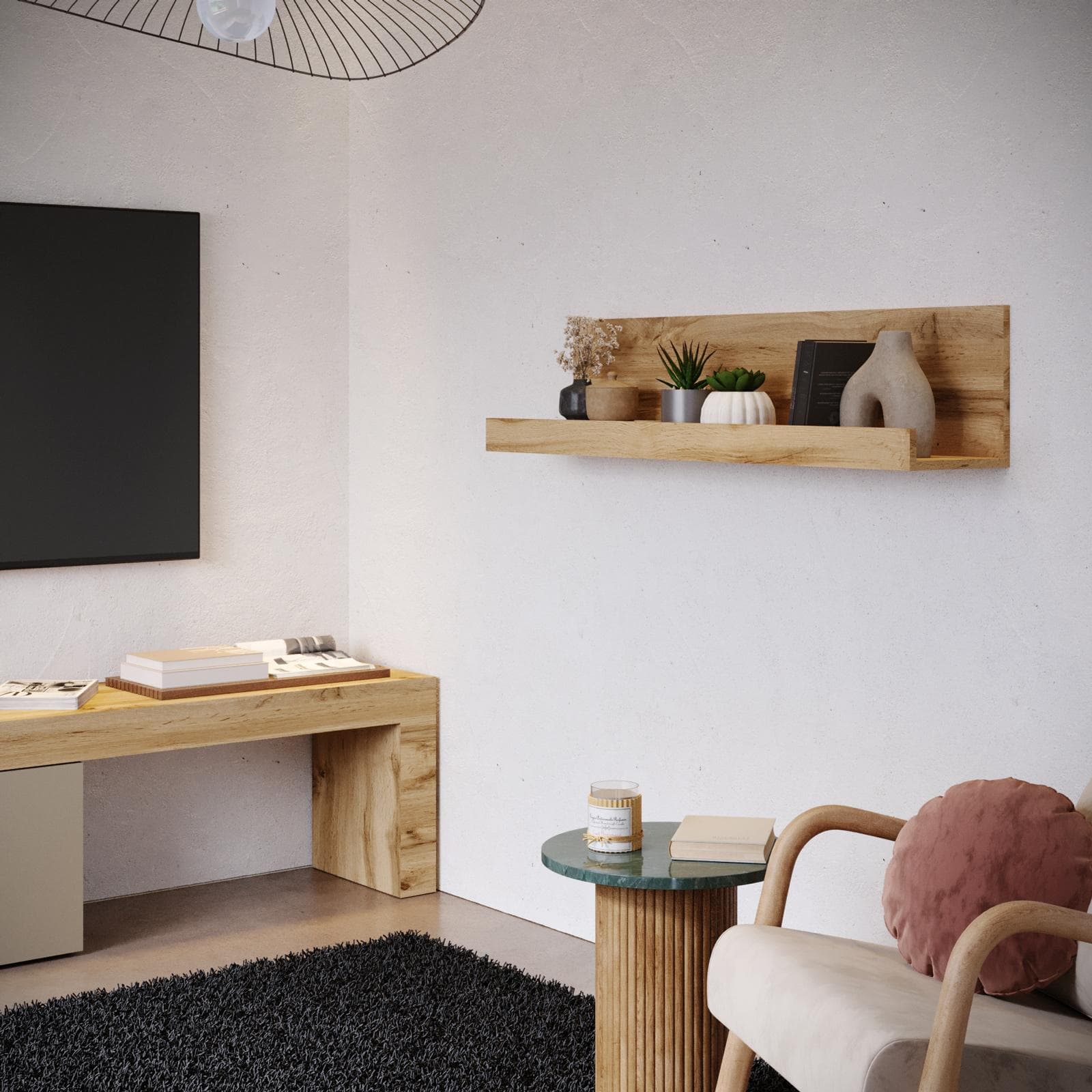 Mensola 120x28h cm rovere wotan - Kayros