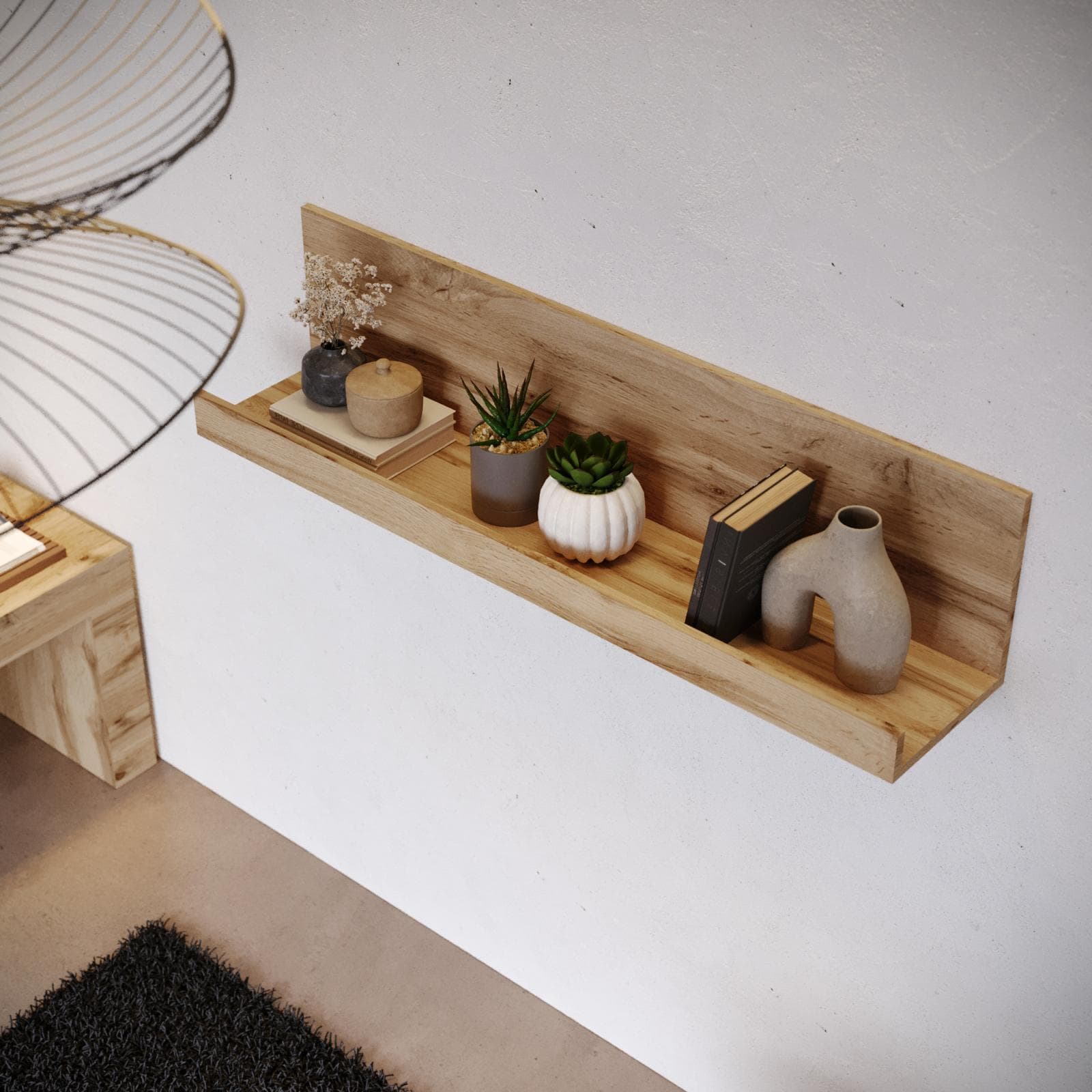 Mensola 120x28h cm rovere wotan - Kayros