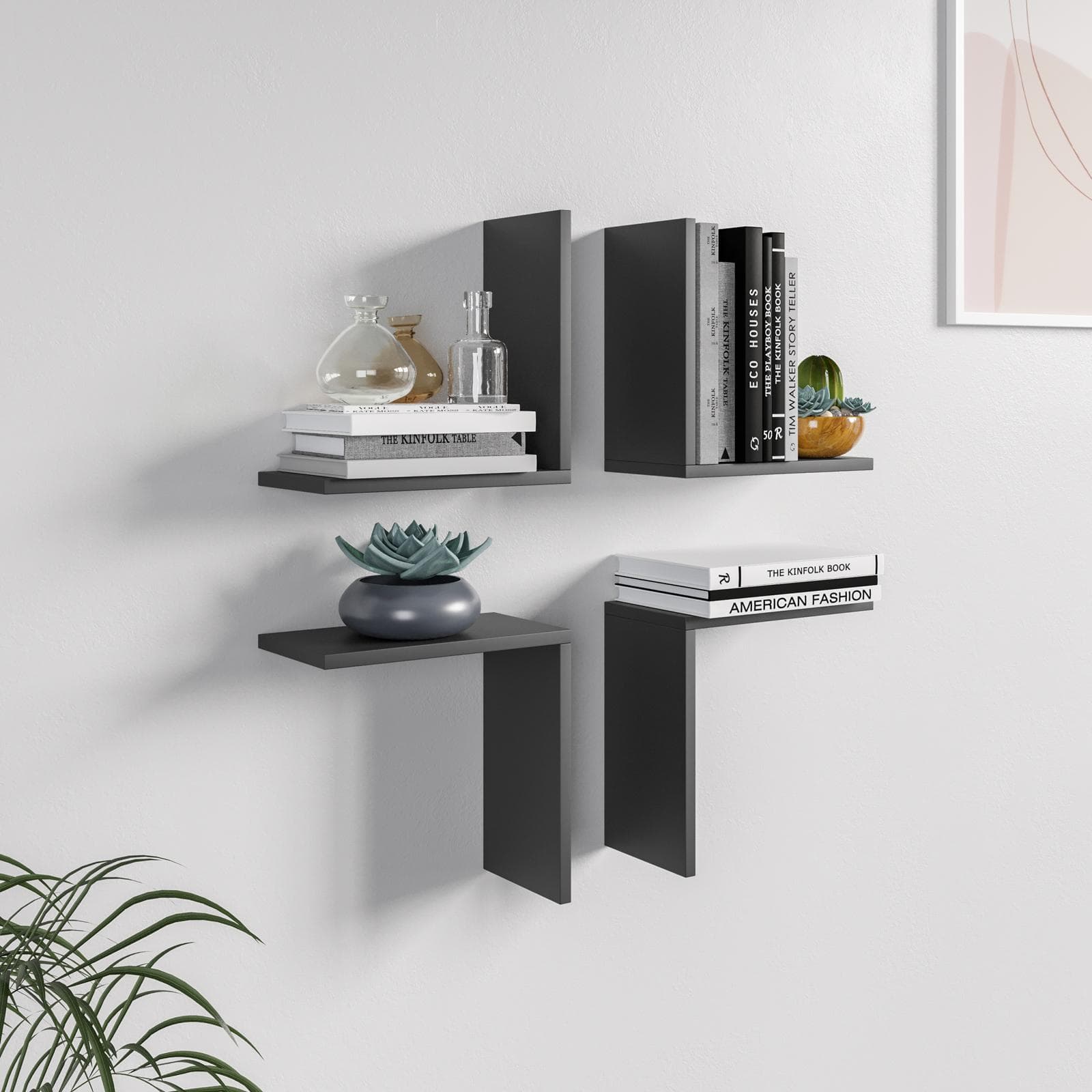 Mensola 30x16 cm in legno antracite - Tetris