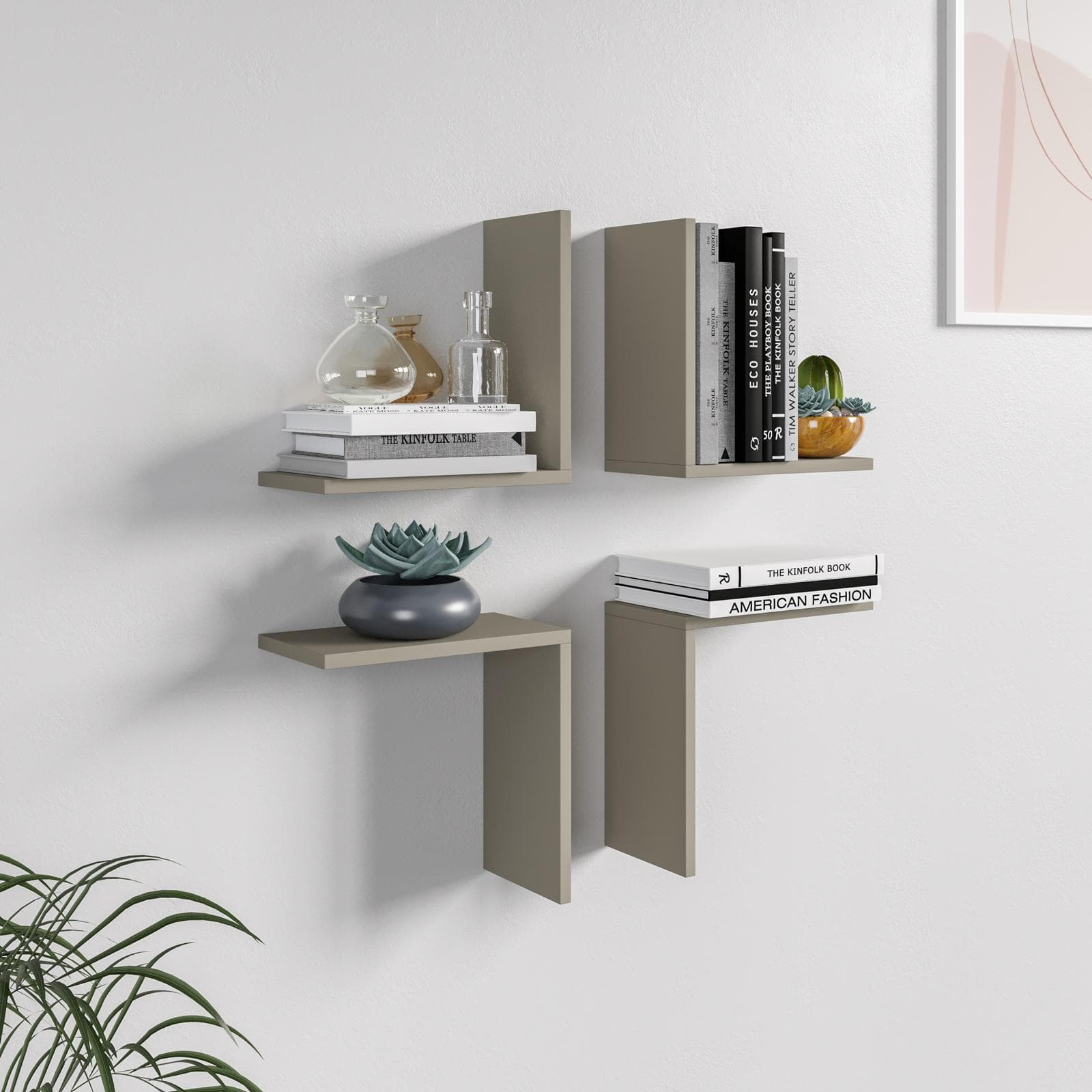 Mensola 30x16 cm in legno tortora - Tetris