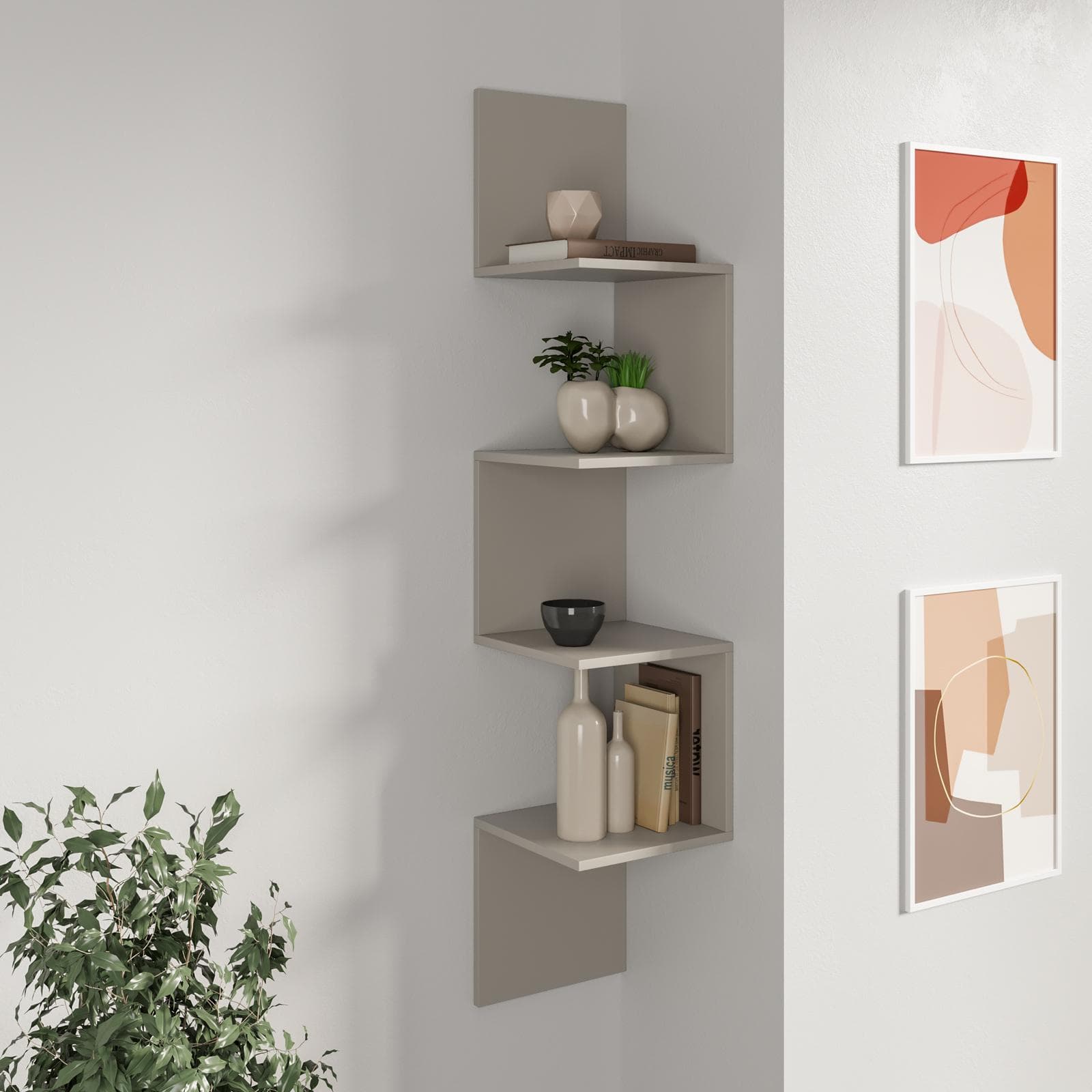 Mensola 30x30 cm in legno cashmere - Tetris