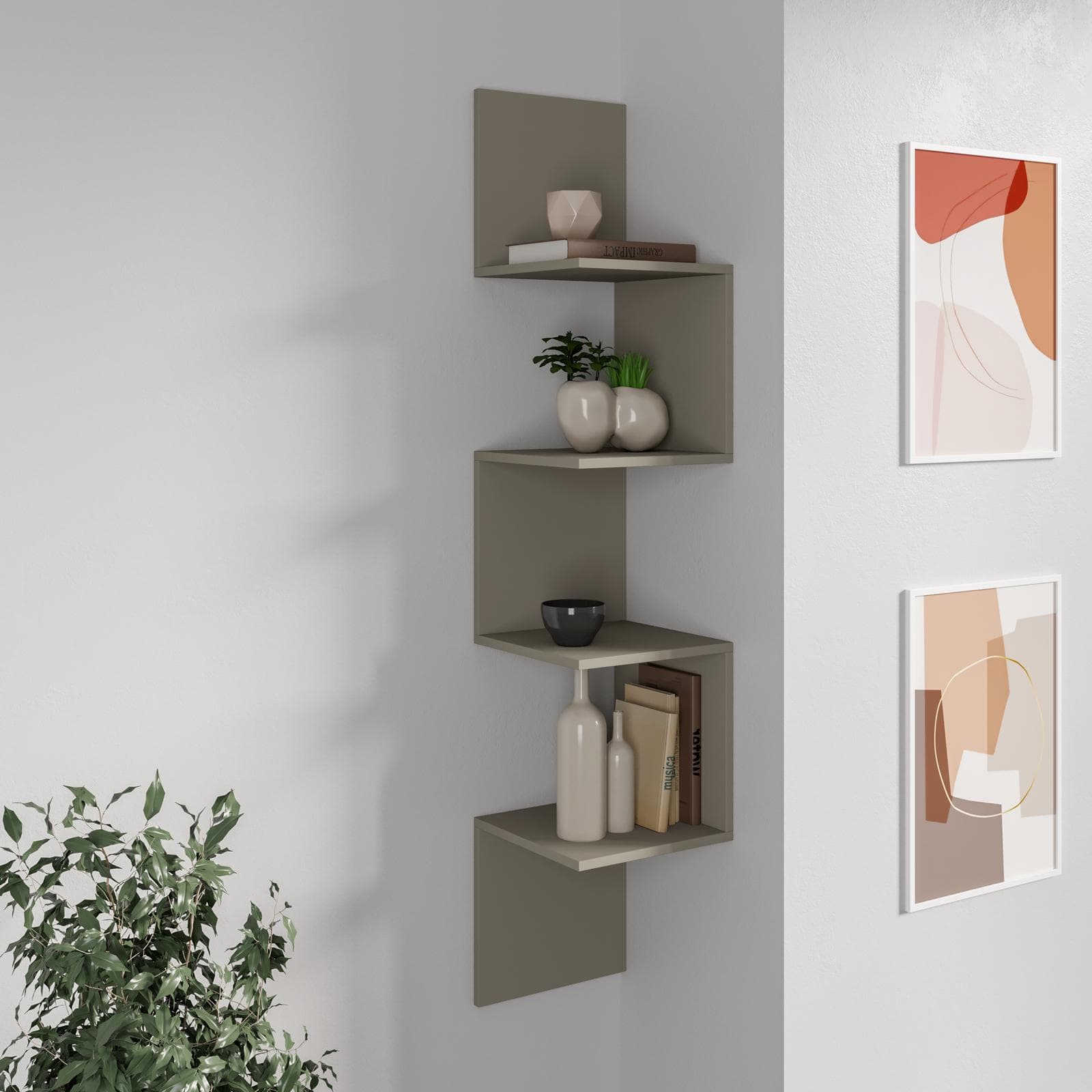 Mensola 30x30 cm in legno tortora - Tetris