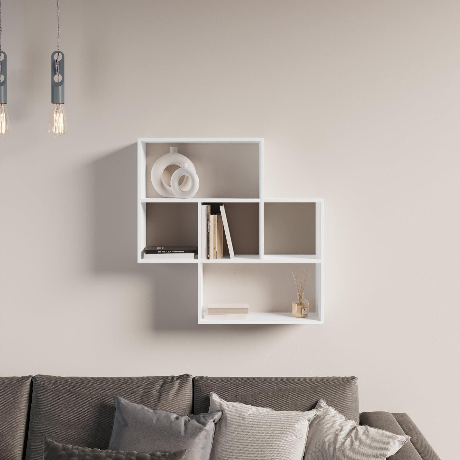 Mensola 86x20 cm in legno bianco - Kantiko