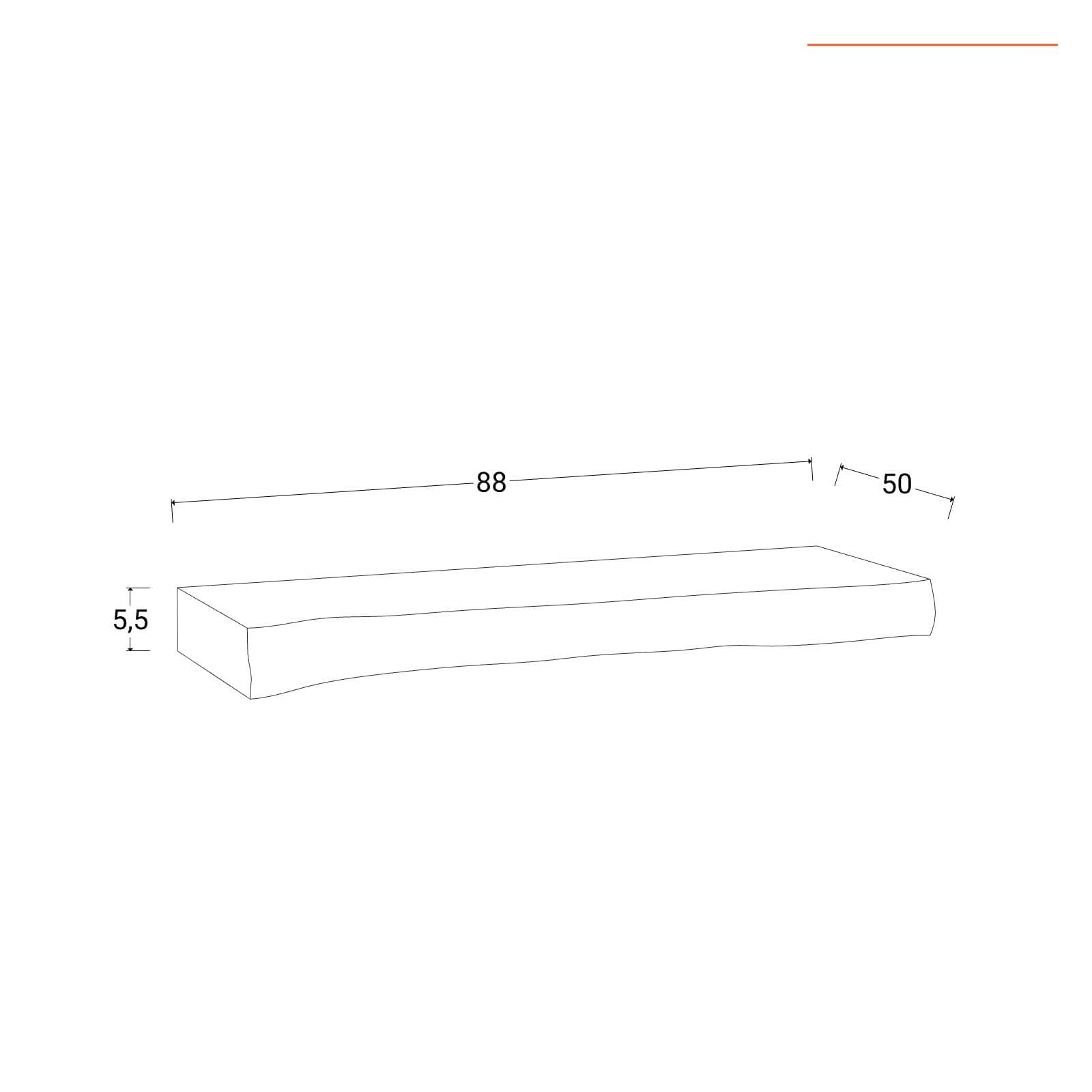 Mensola portalavabo 88x50 cm in legno di acacia - Freia Stone
