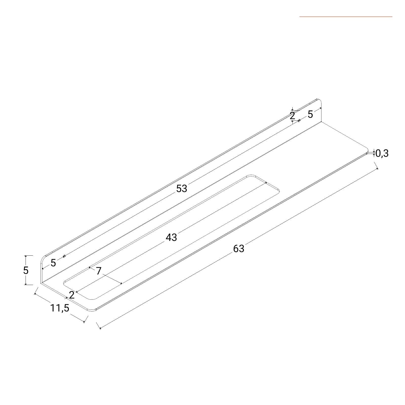 Mensola bagno con portasalviette 63 cm in alluminio nero - Arya