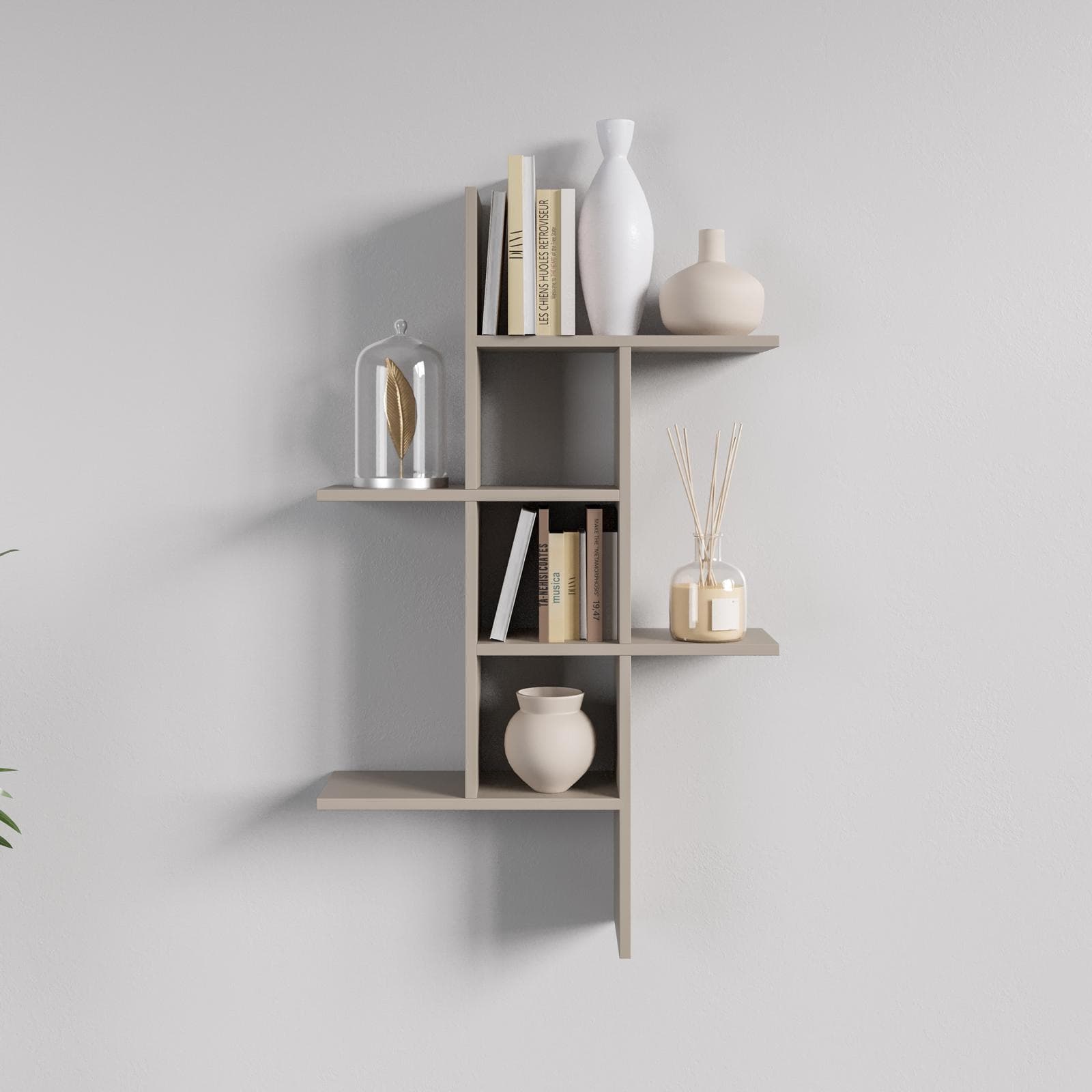 Mensola decorativa 100x18 cm in legno cashmere - Tetris