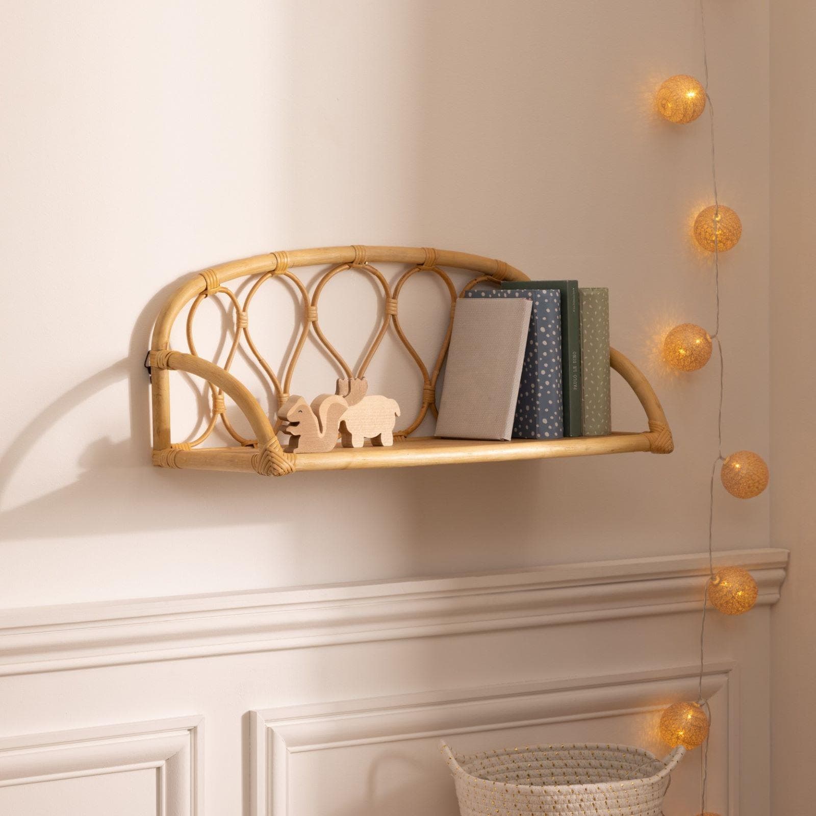 Mensola per bambini 57x24h cm in legno rattan - Rattantouille