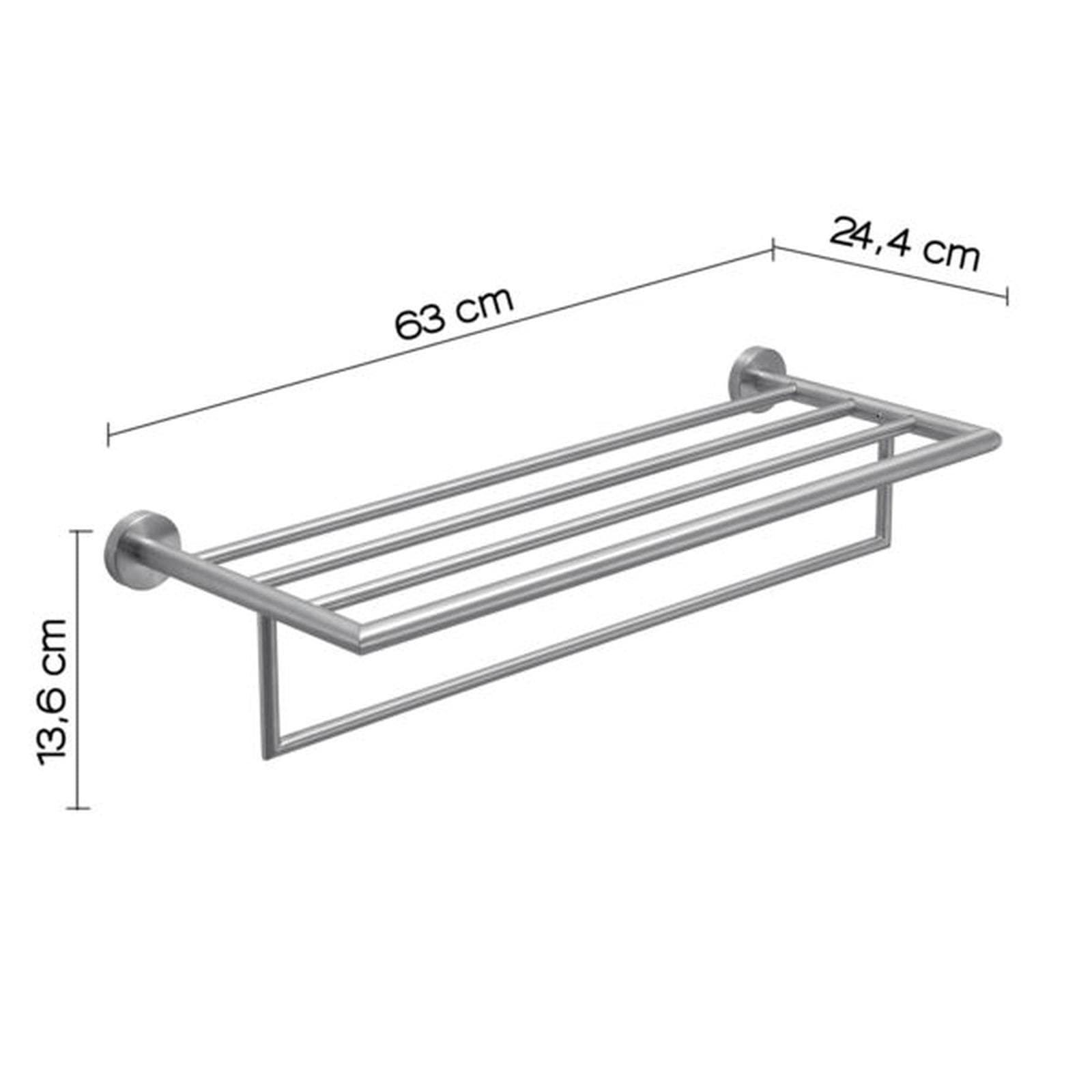 Mensola portasalviette in acciaio inox spazzolato - Project di Gedy