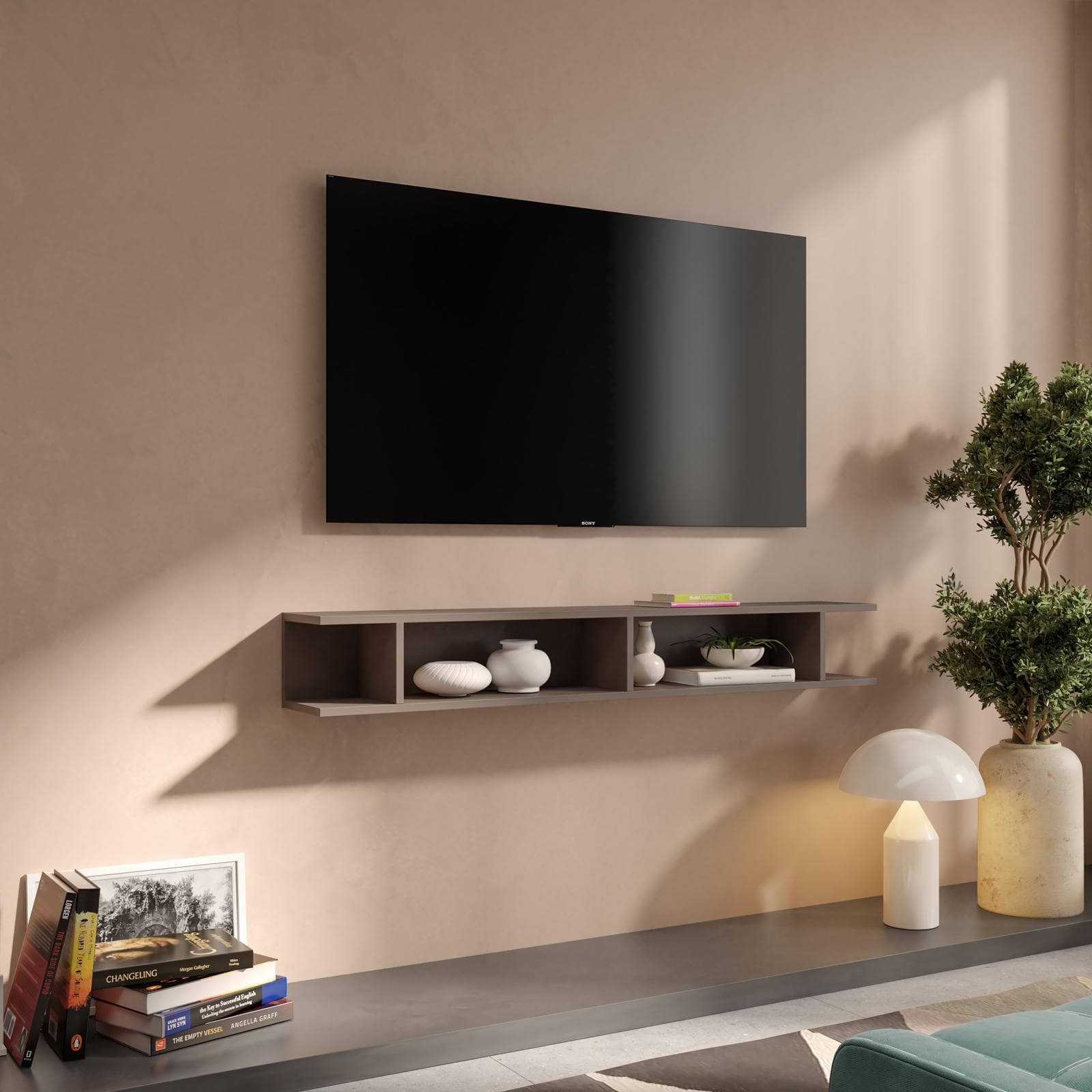 Mensola reversibile 138x19h cm color bronzo - Clary