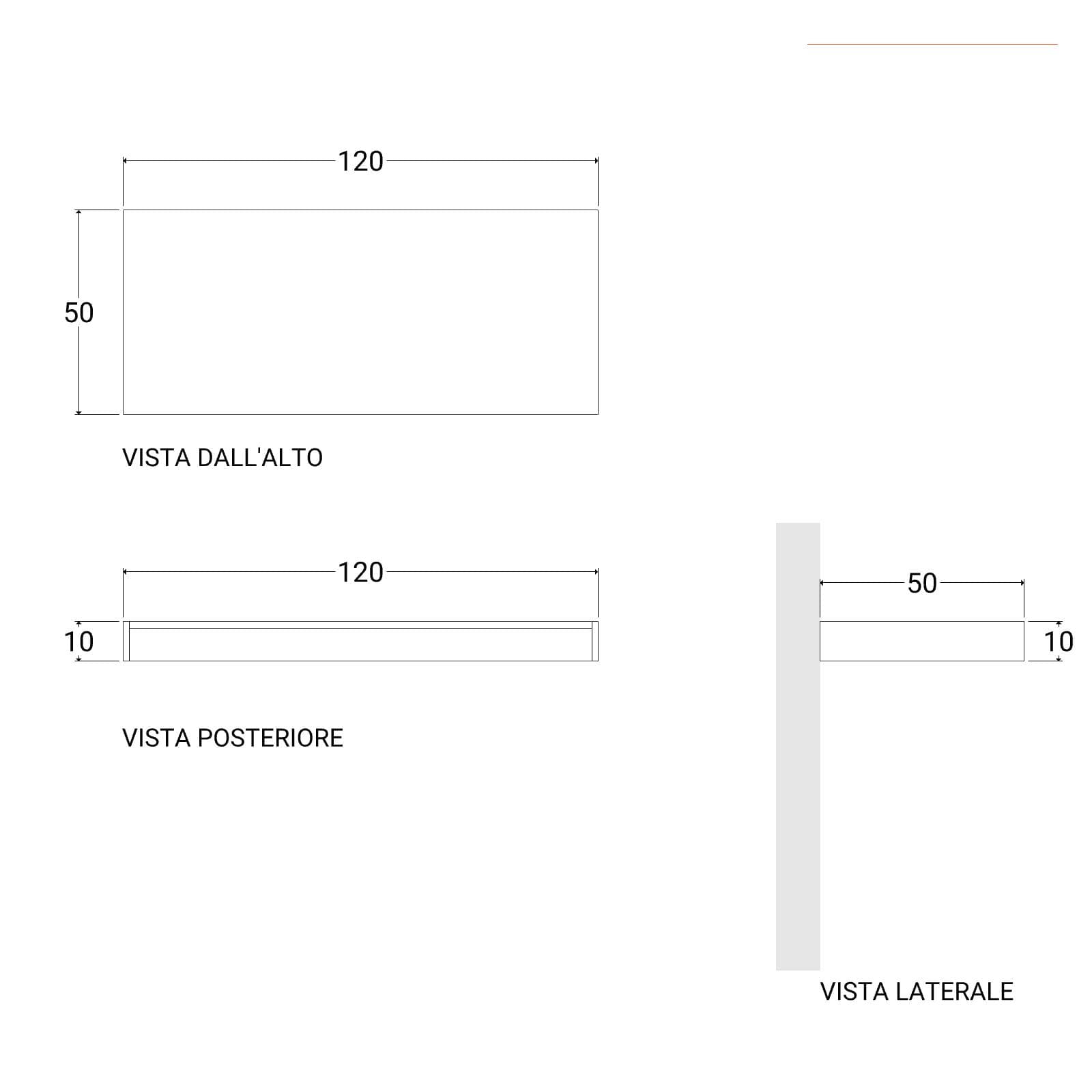 Mensolone bagno 10 h sospeso 120 cm in legno rovere gold - Plain