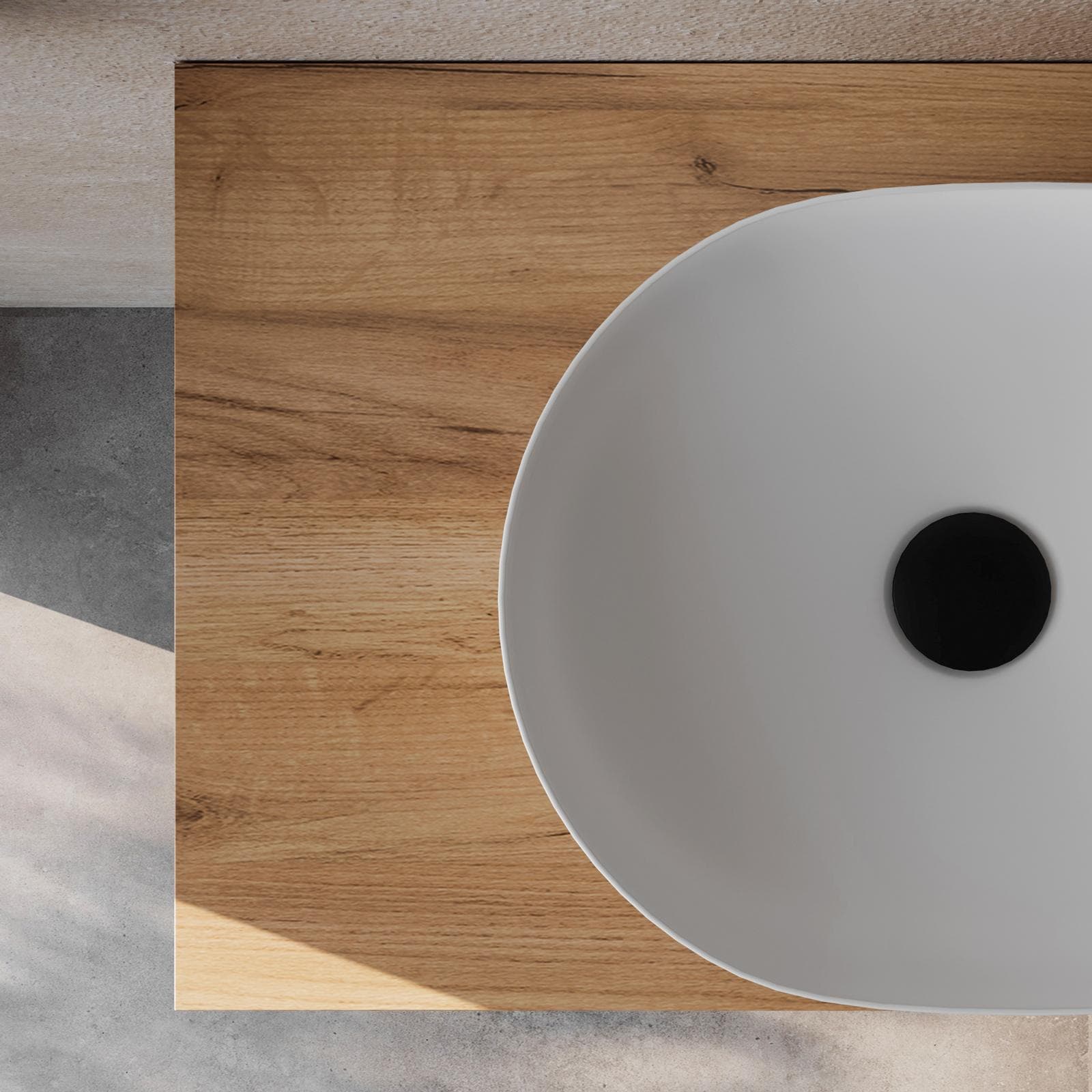 Mensolone bagno 10 h sospeso 80 cm in legno rovere gold - Plain
