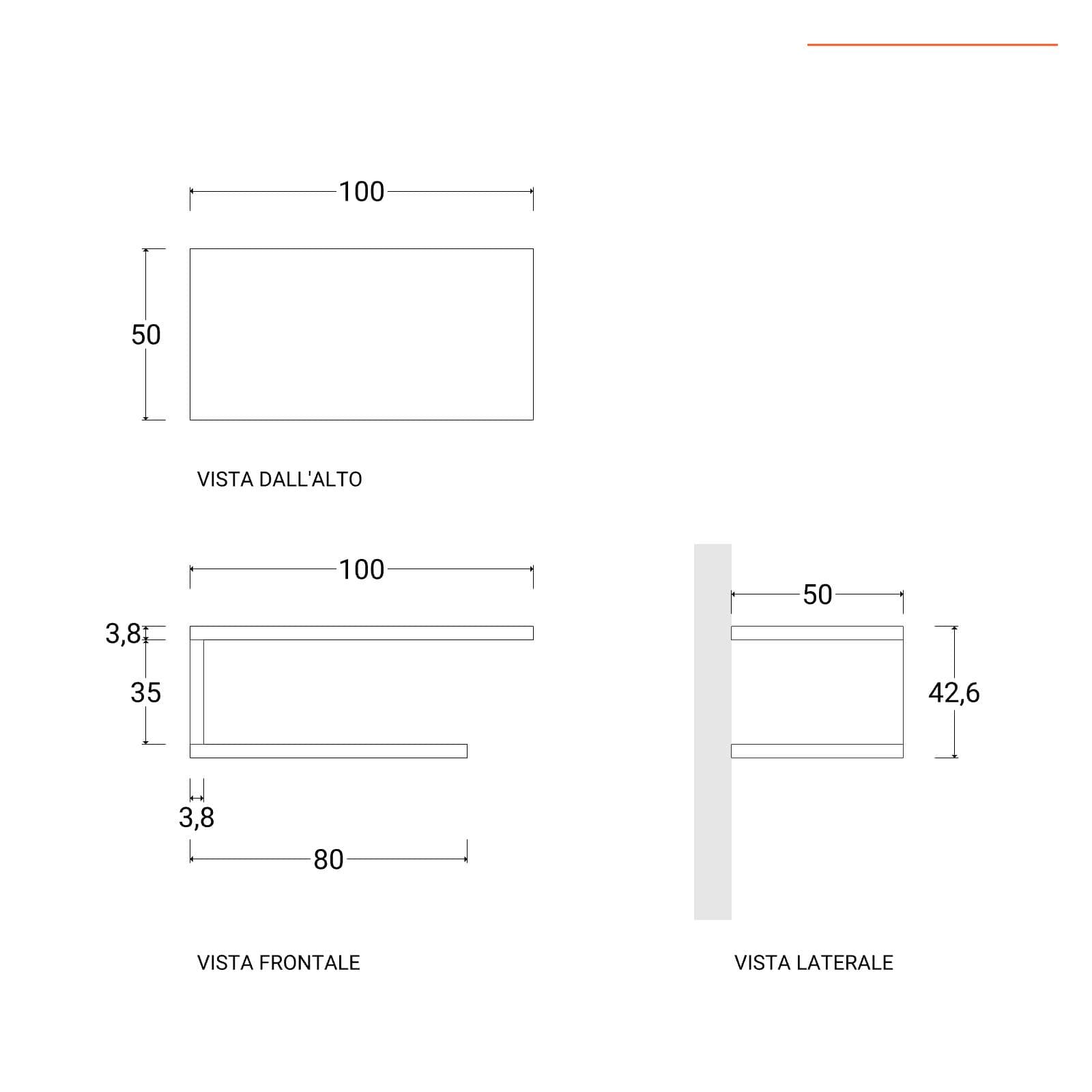 Mensolone bagno 100 cm con ripiano in legno rovere gold e portasalviette nero opaco - Plain