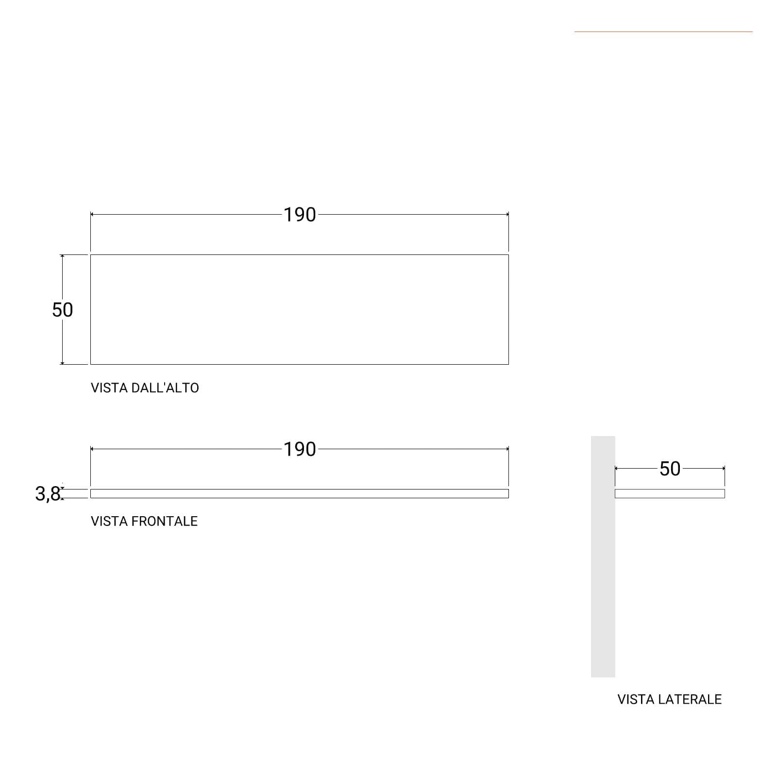 Mensolone bagno 190 cm con cassetto sospeso 50 cm in legno rovere grigio - Plain