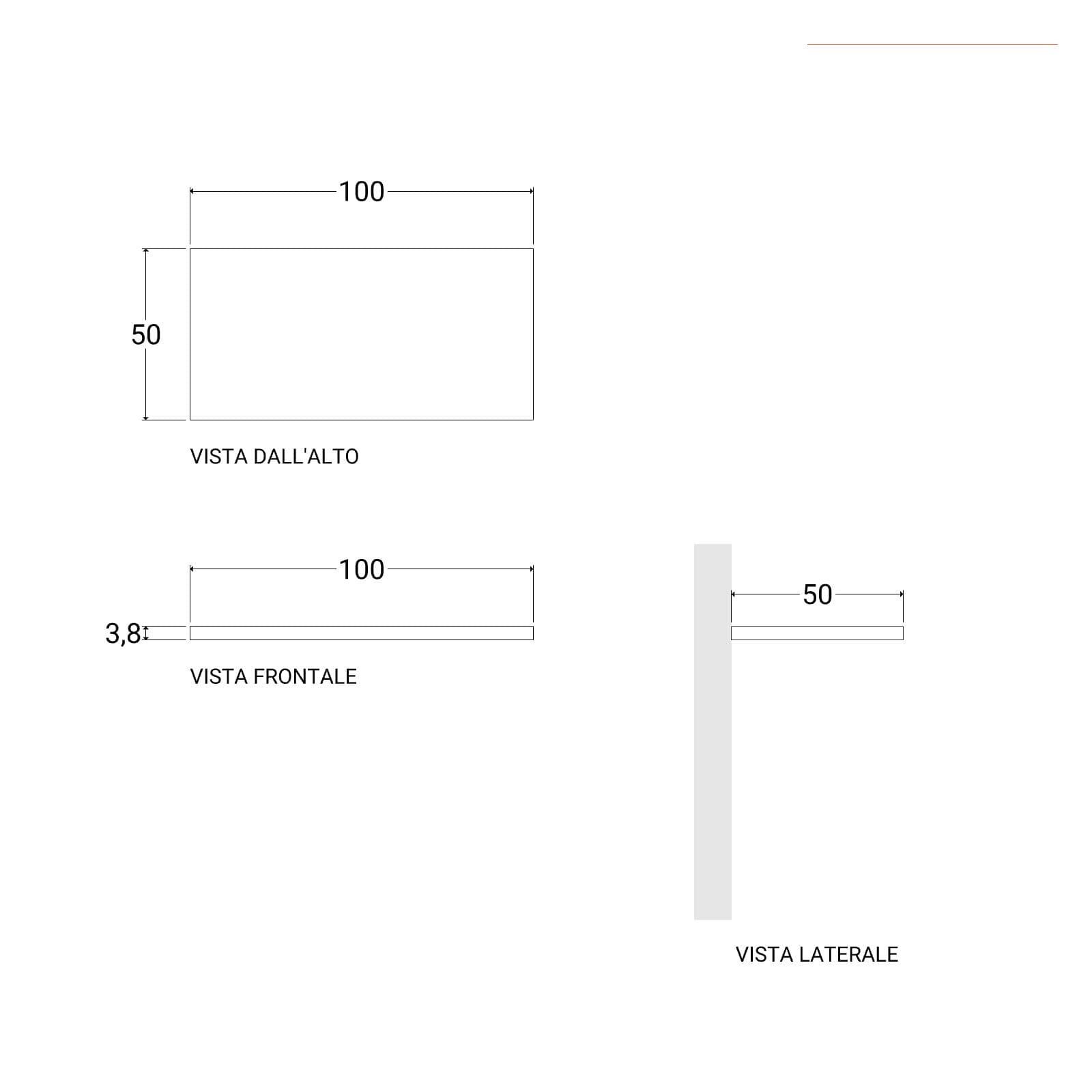 Mensolone bagno 3,8 h sospeso 100 cm in legno rovere gold - Plain