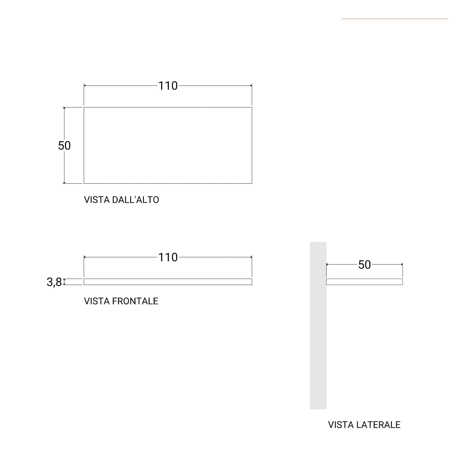 Mensolone bagno 3,8 h sospeso 110 cm in legno rovere gold - Plain