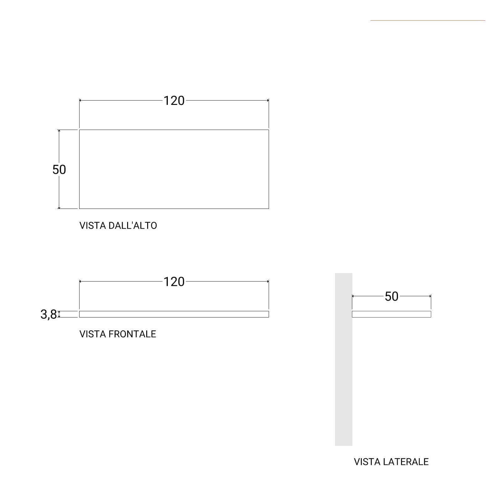 Mensolone bagno 3,8 h sospeso 120 cm in legno rovere grigio - Plain