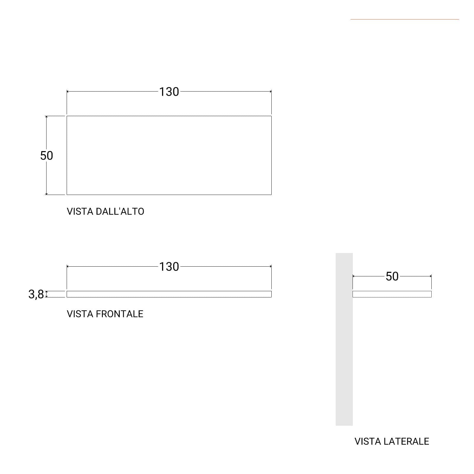 Mensolone bagno 3,8 h sospeso 130 cm in legno rovere gold - Plain