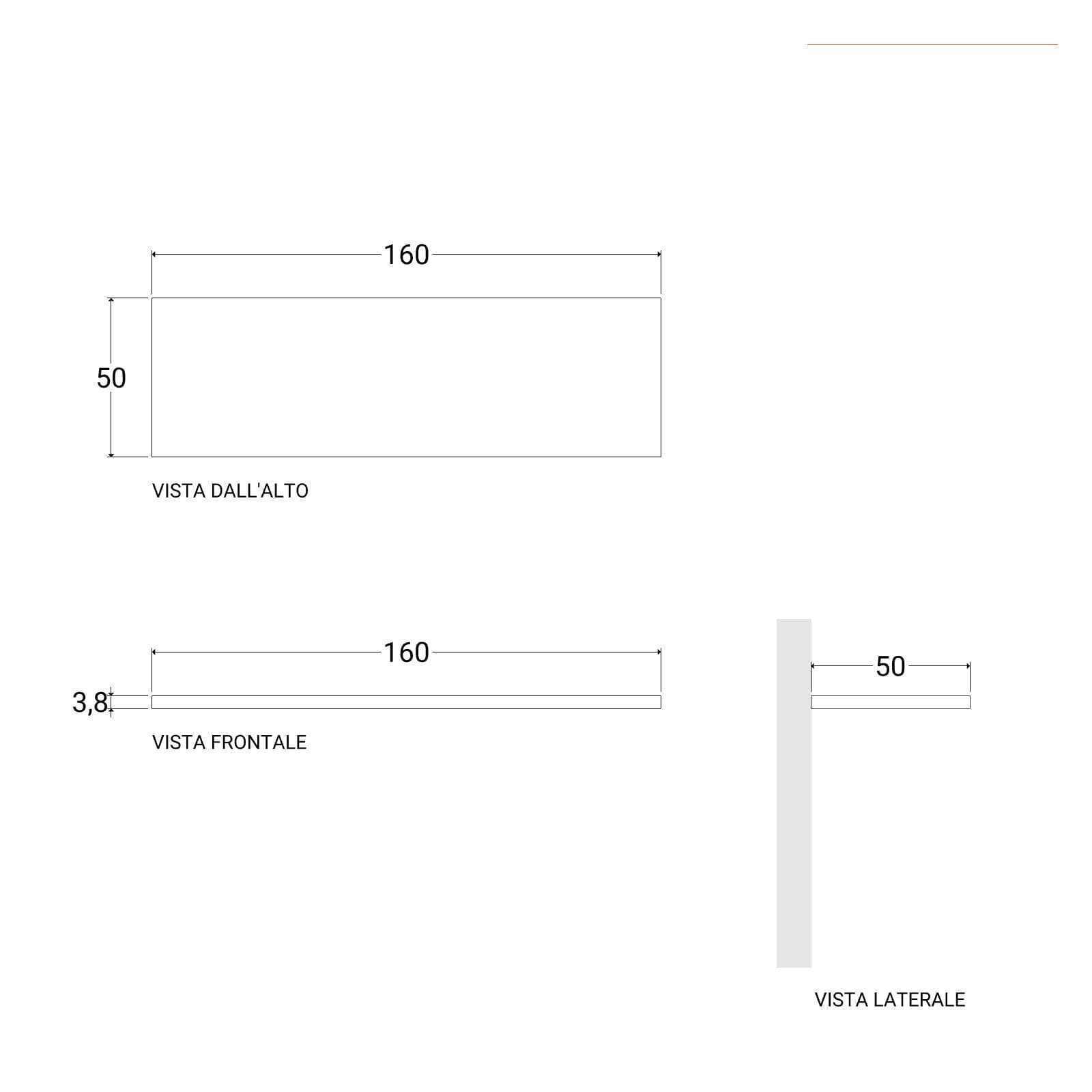 Mensolone bagno 3,8 h sospeso 160 cm in legno rovere gold - Plain
