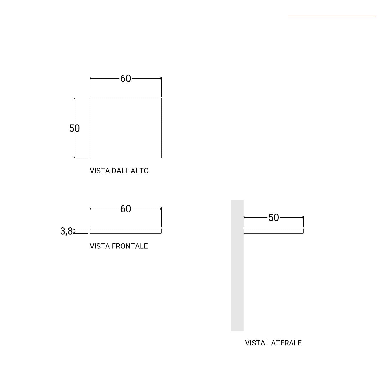 Mensolone bagno 3,8 h sospeso 60 cm in legno rovere grigio - Plain