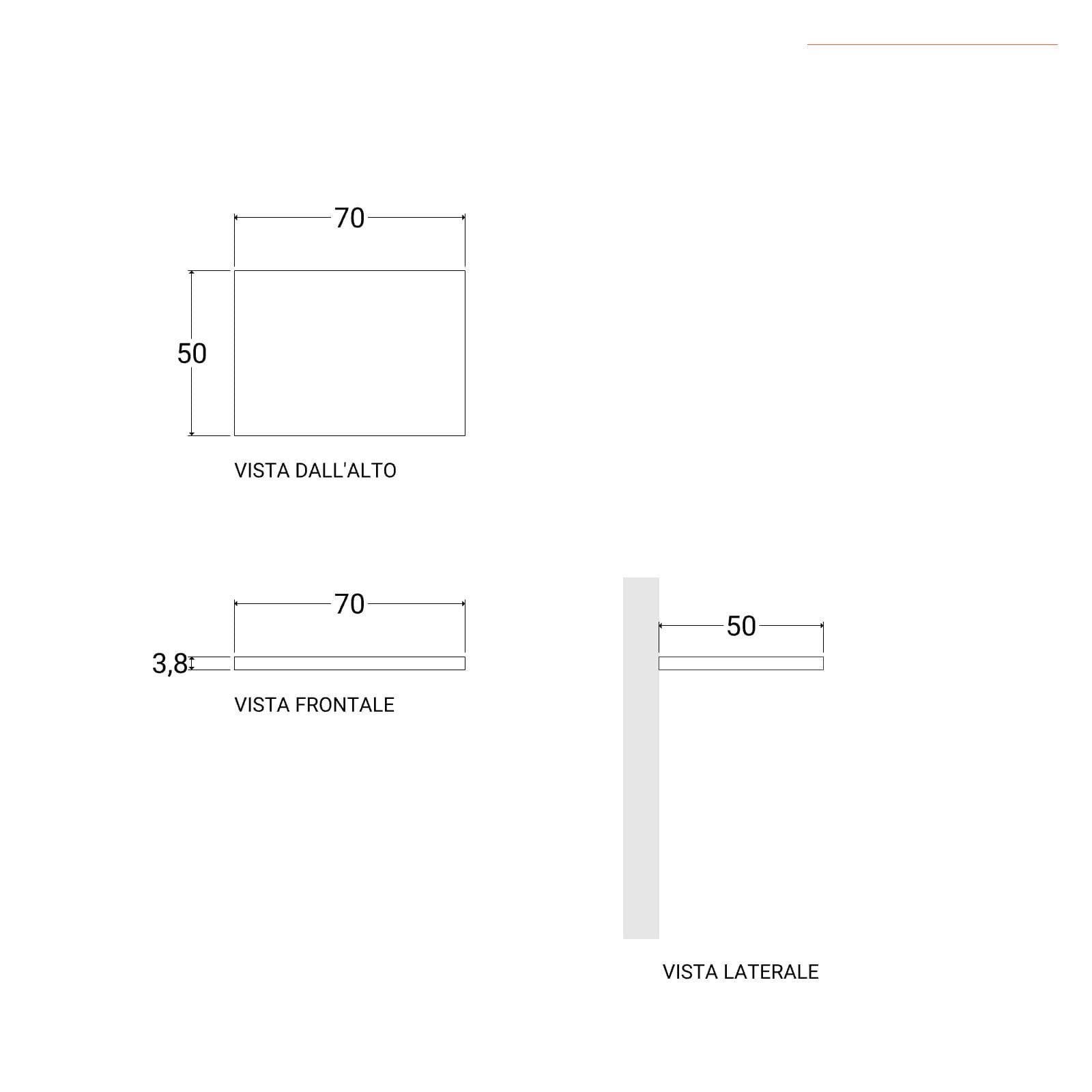 Mensolone bagno 70 cm con cassetto sospeso 50 cm in legno rovere deciso - Plain
