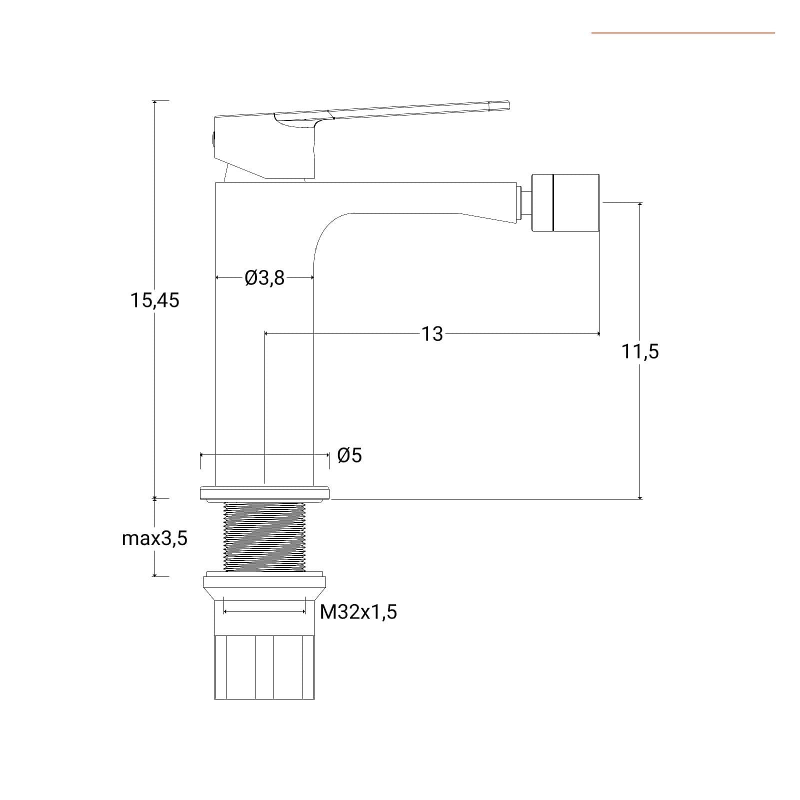 Miscelatore bidet 15,5h cm cromo – Ketra
