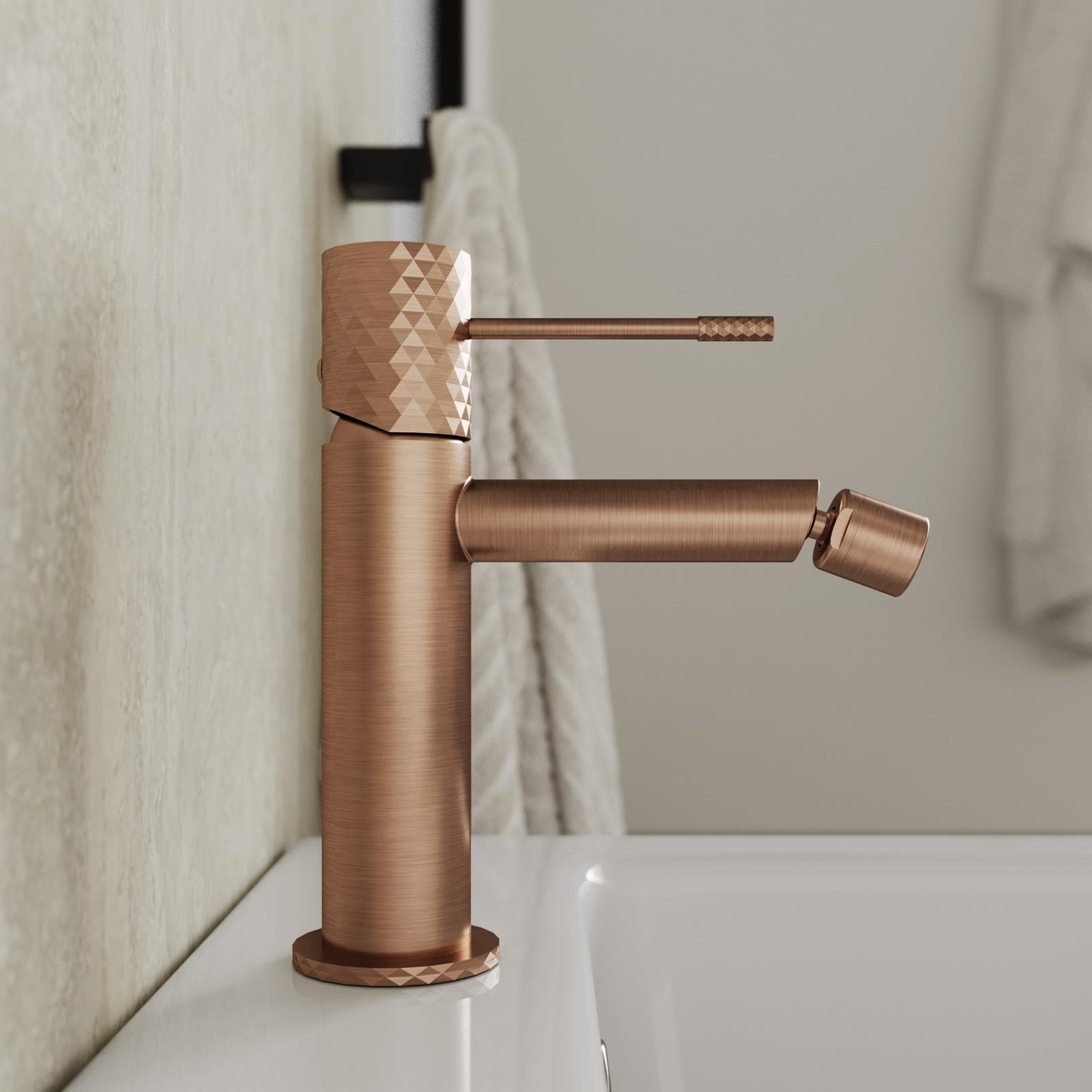 Miscelatore bidet 17h cm in ottone bronzo spazzolato anti-impronta - Fear