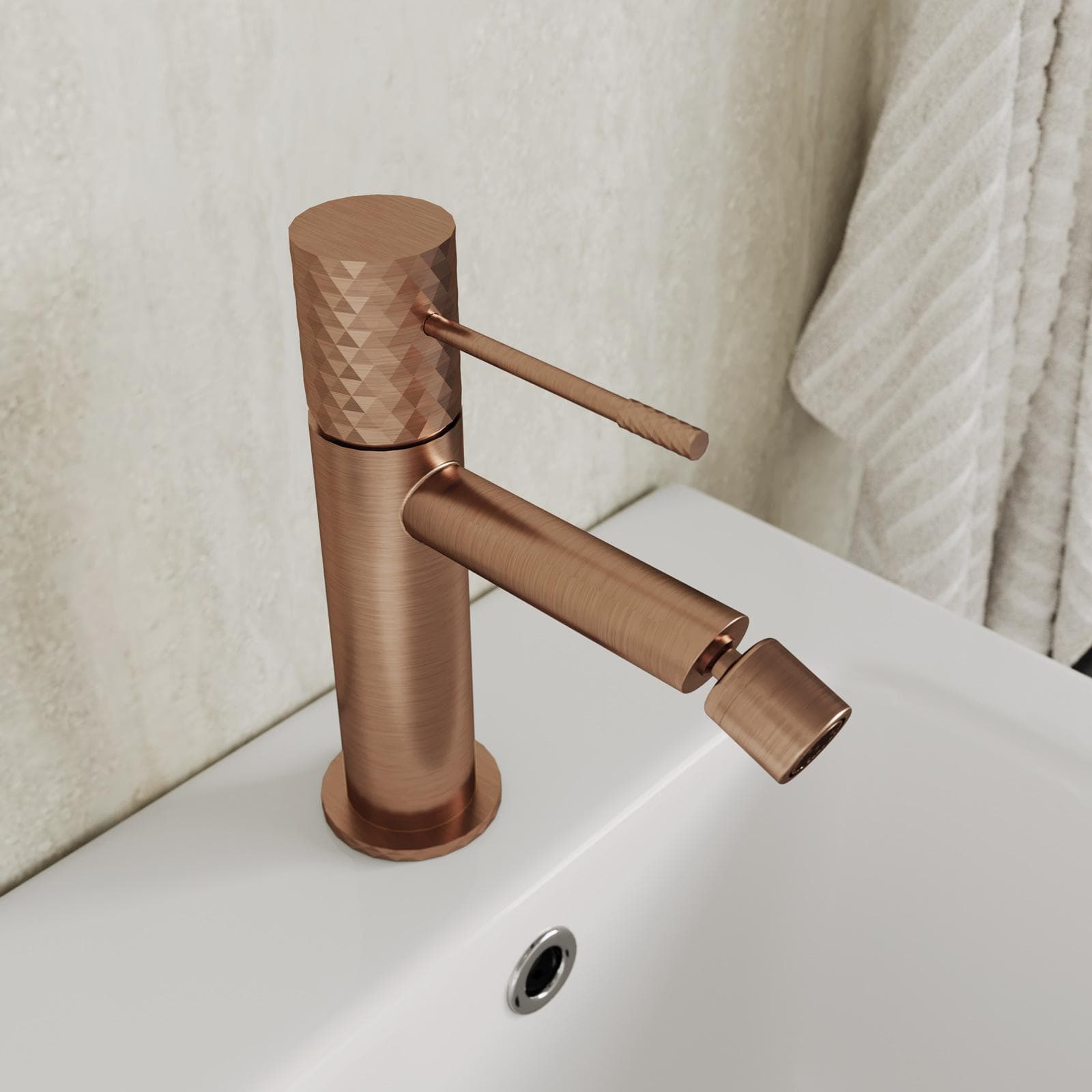 Miscelatore bidet 17h cm in ottone bronzo spazzolato anti-impronta - Fear