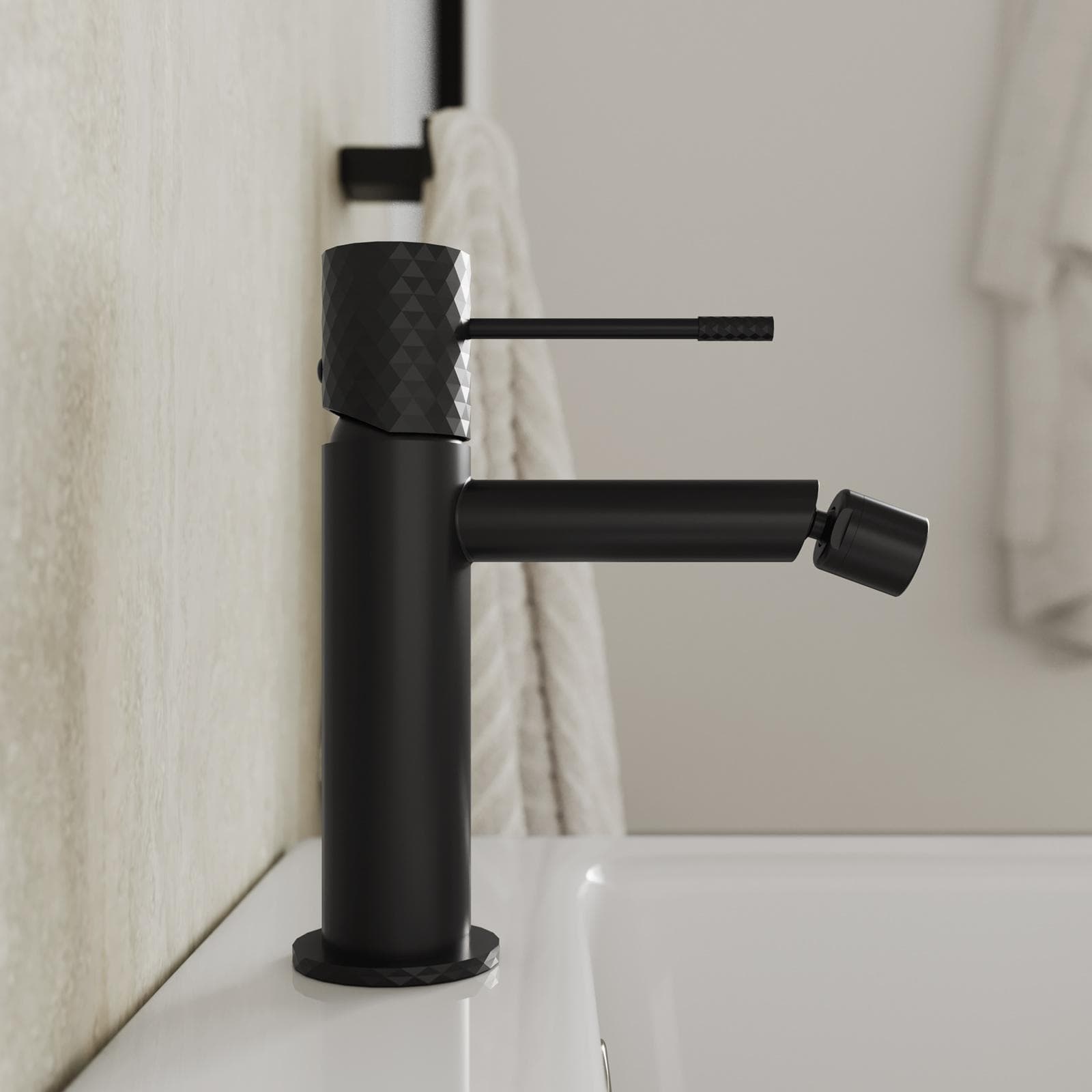 Miscelatore bidet 17h cm in ottone nero opaco - Fear