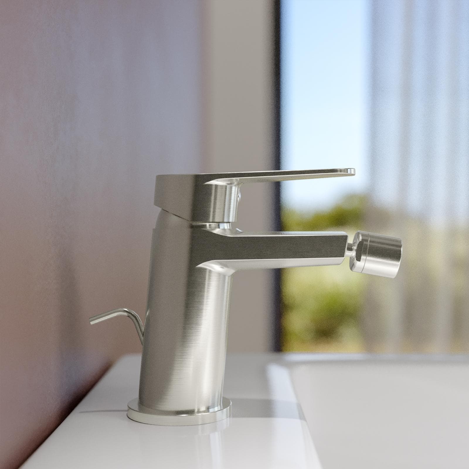 Miscelatore bidet con scarico 12,1h cm spazzolato– Lir