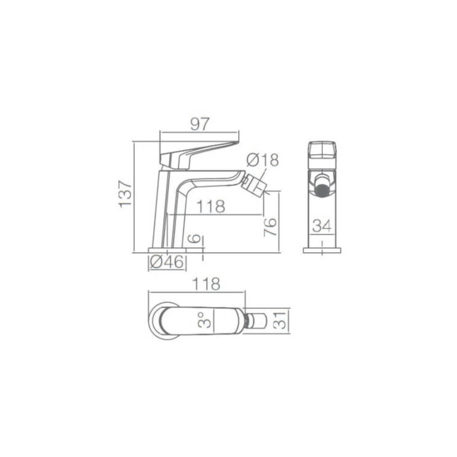 Miscelatore bidet cromo - Bruges