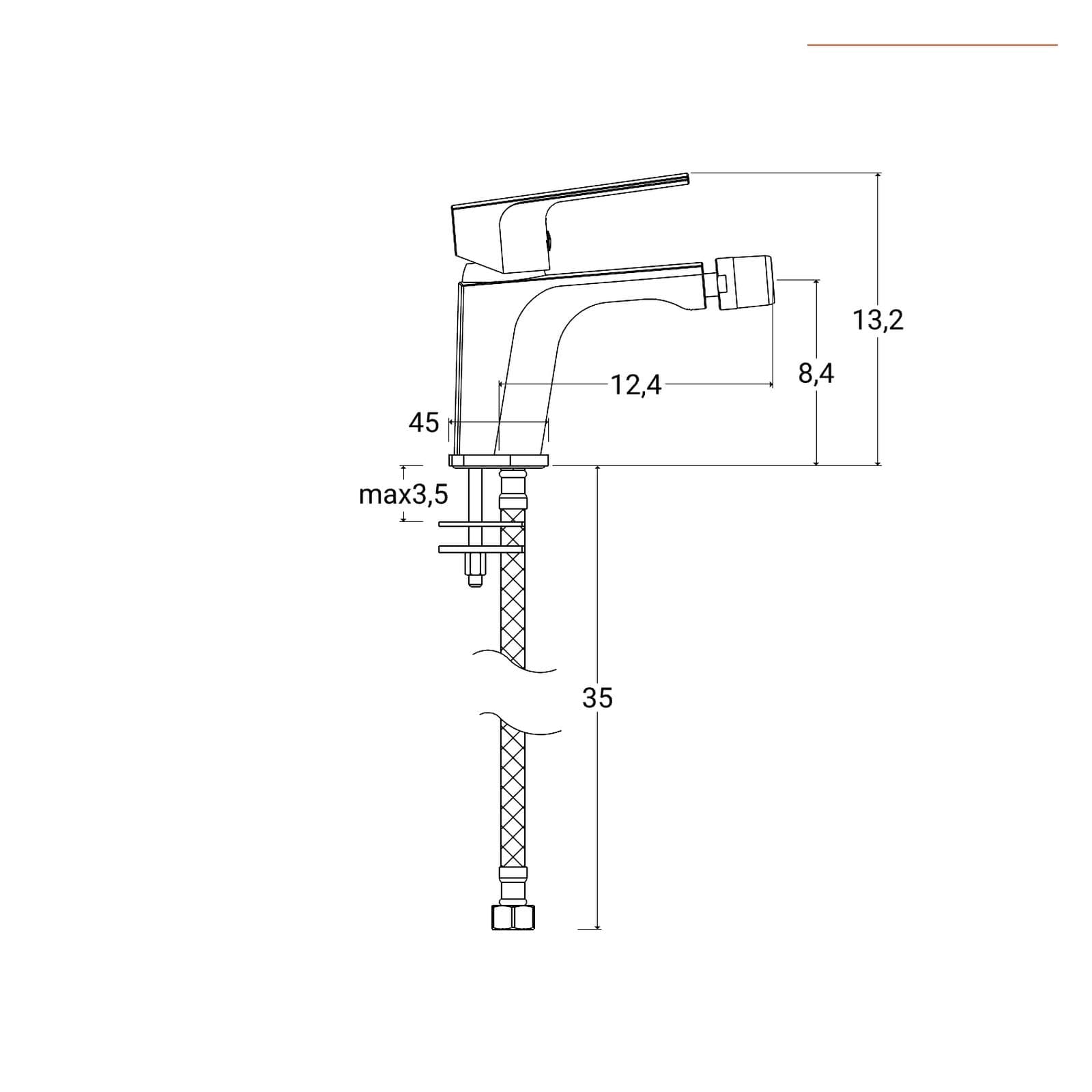 Miscelatore bidet in ottone cromo - Nikos