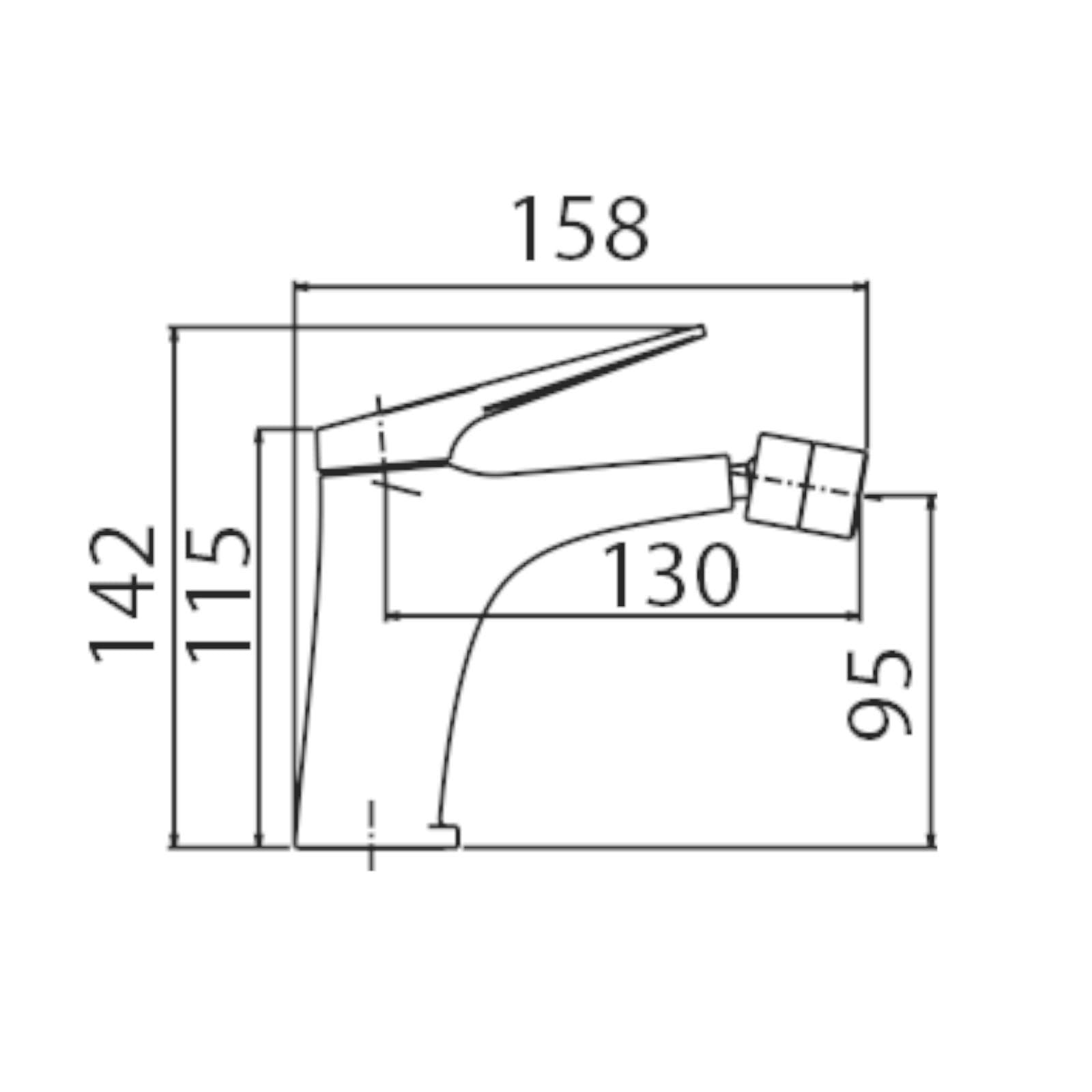 Miscelatore bidet in ottone cromo - Poet