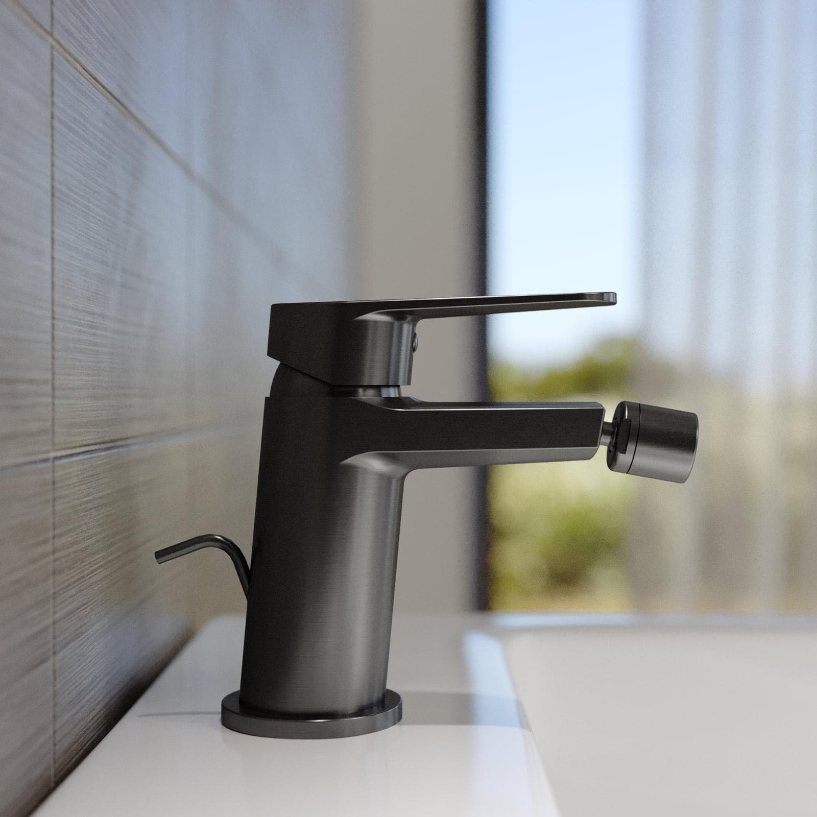 Miscelatore bidet in ottone nero spazzolato anti-impronta - Lir