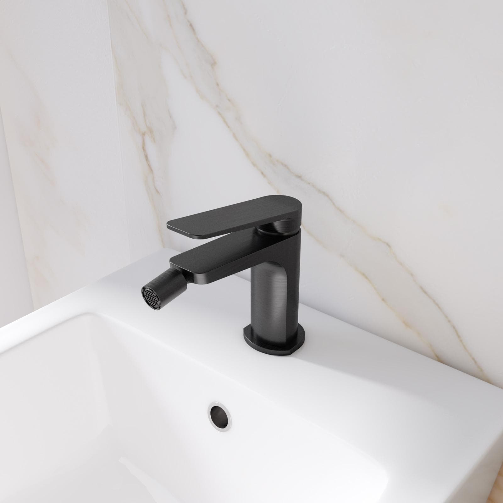 Miscelatore bidet in ottone nero spazzolato anti-impronta - Nocta