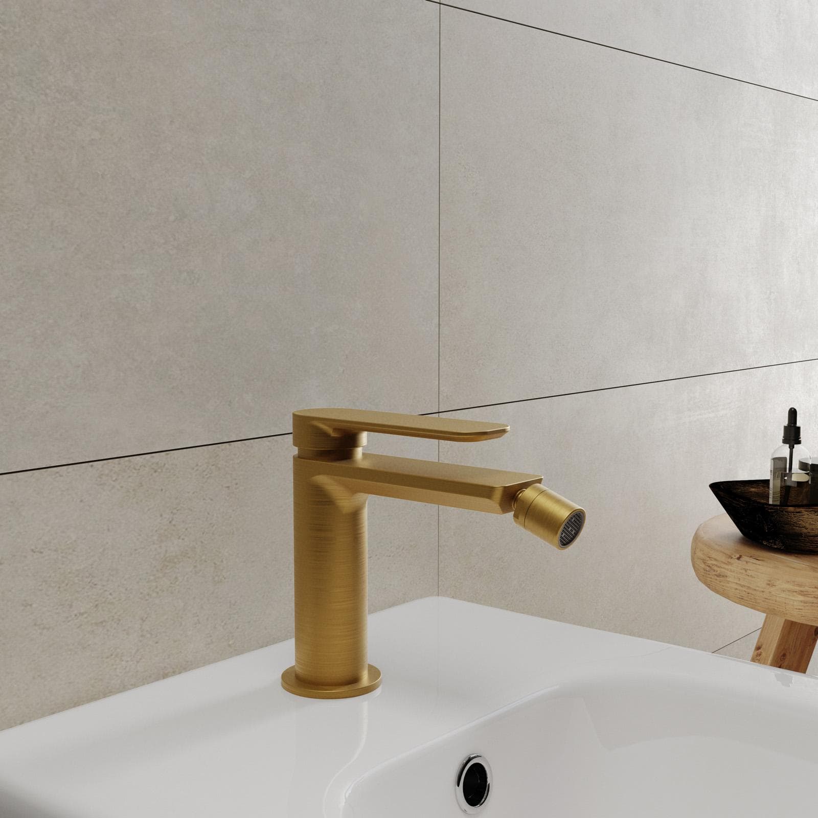 Miscelatore bidet in ottone oro spazzolato anti-impronta - Fusion