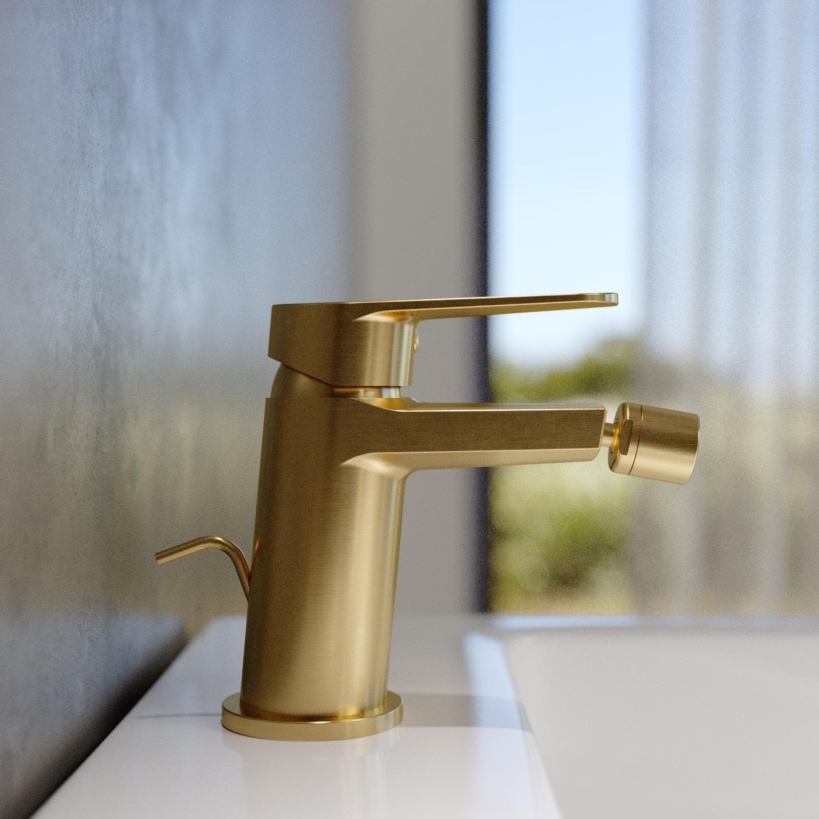 Miscelatore bidet in ottone oro spazzolato anti-impronta - Lir
