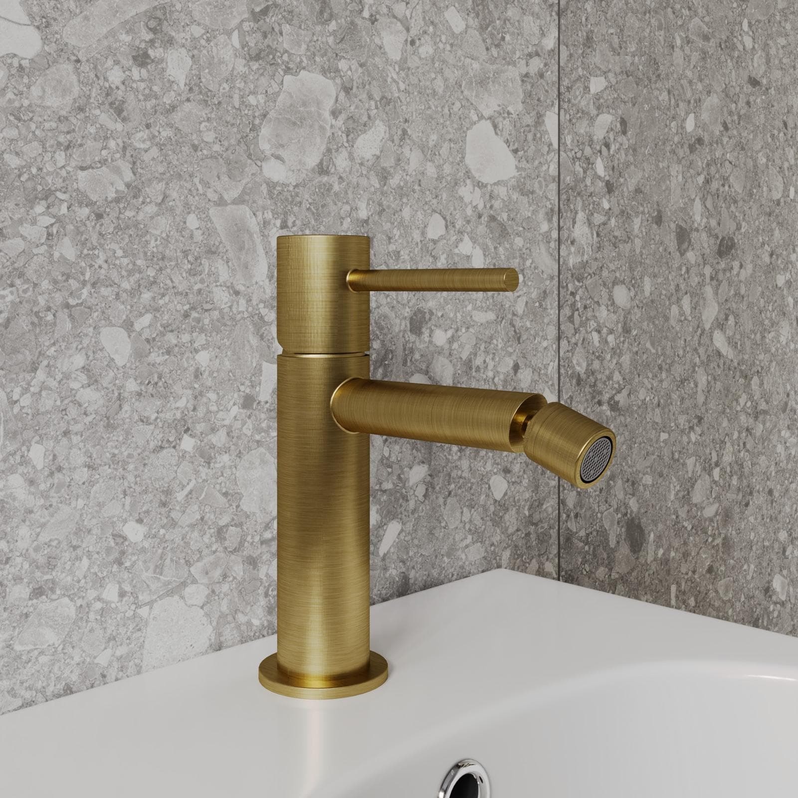 Miscelatore bidet in ottone oro spazzolato anti-impronta - Oasis