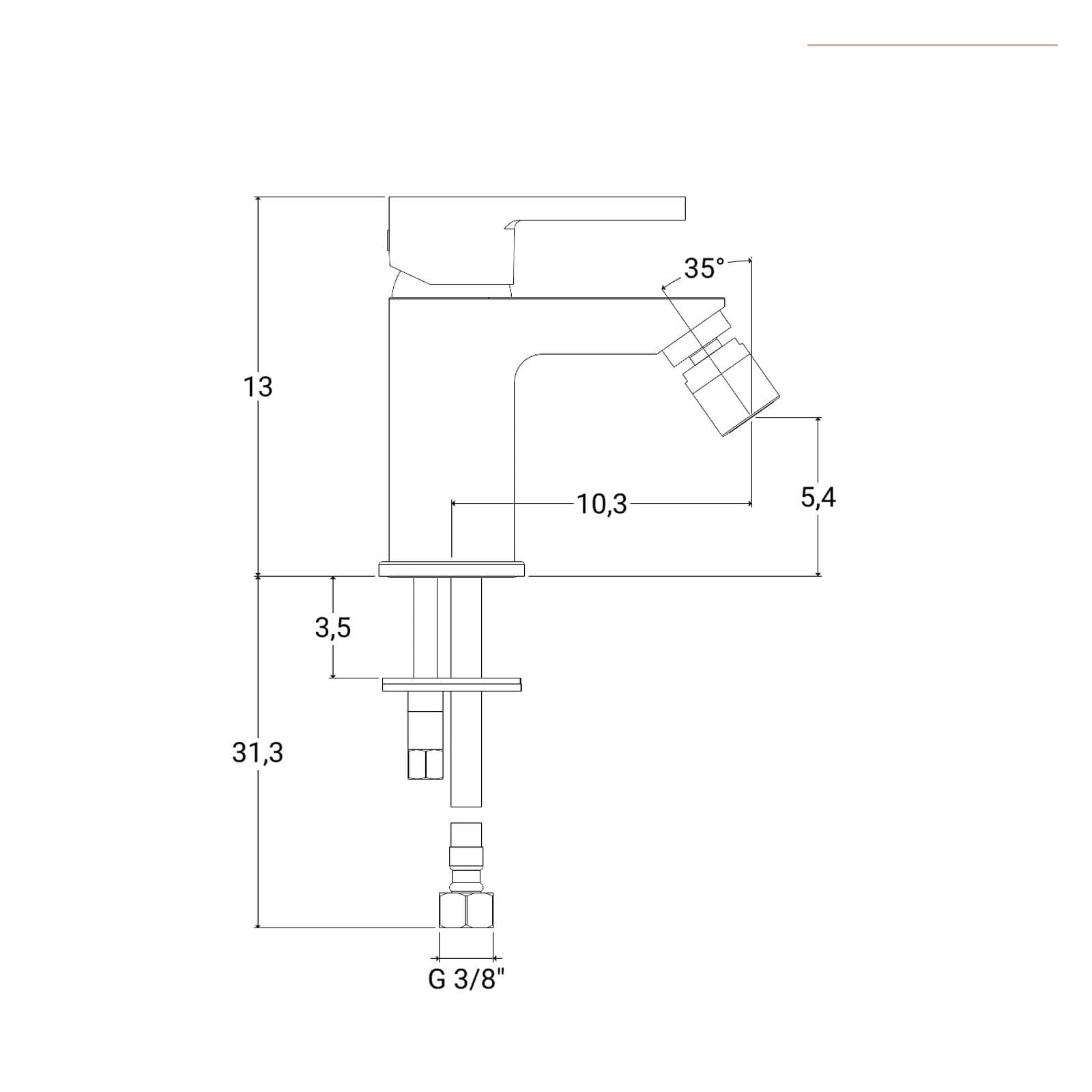 Miscelatore bidet Jacuzzi - Rubinetteria Flag per piletta di scarico in ottone nero opaco