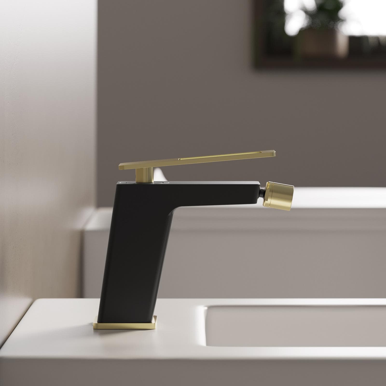 Miscelatore bidet nero e oro - Thano