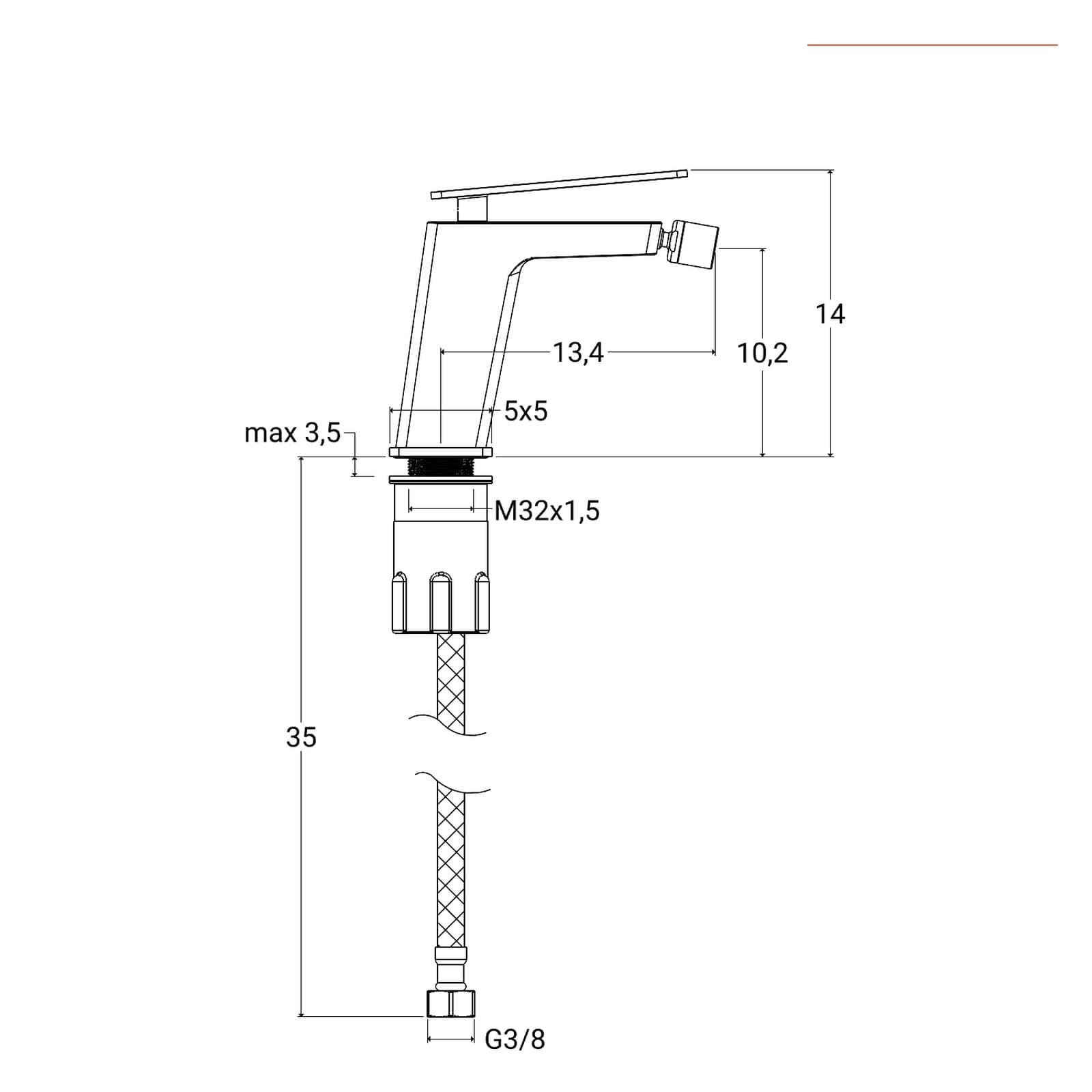 Miscelatore bidet nero opaco - Thano